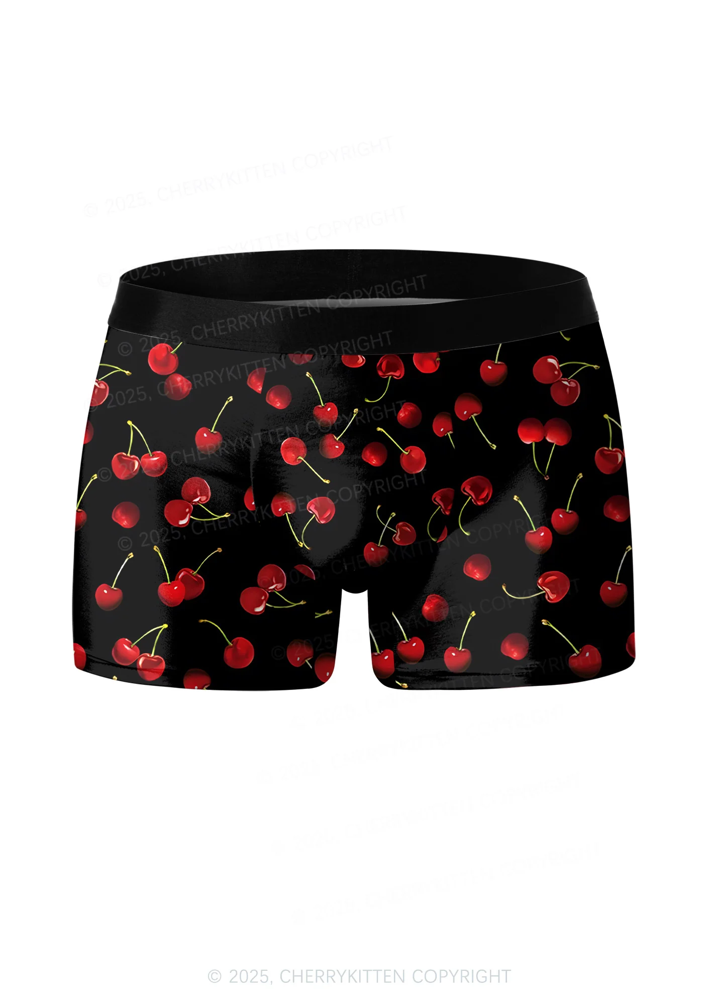 Black Cherry Valentine's Day Y2K Print Couples Boxer Briefs Set Cherrykitten - Image 3