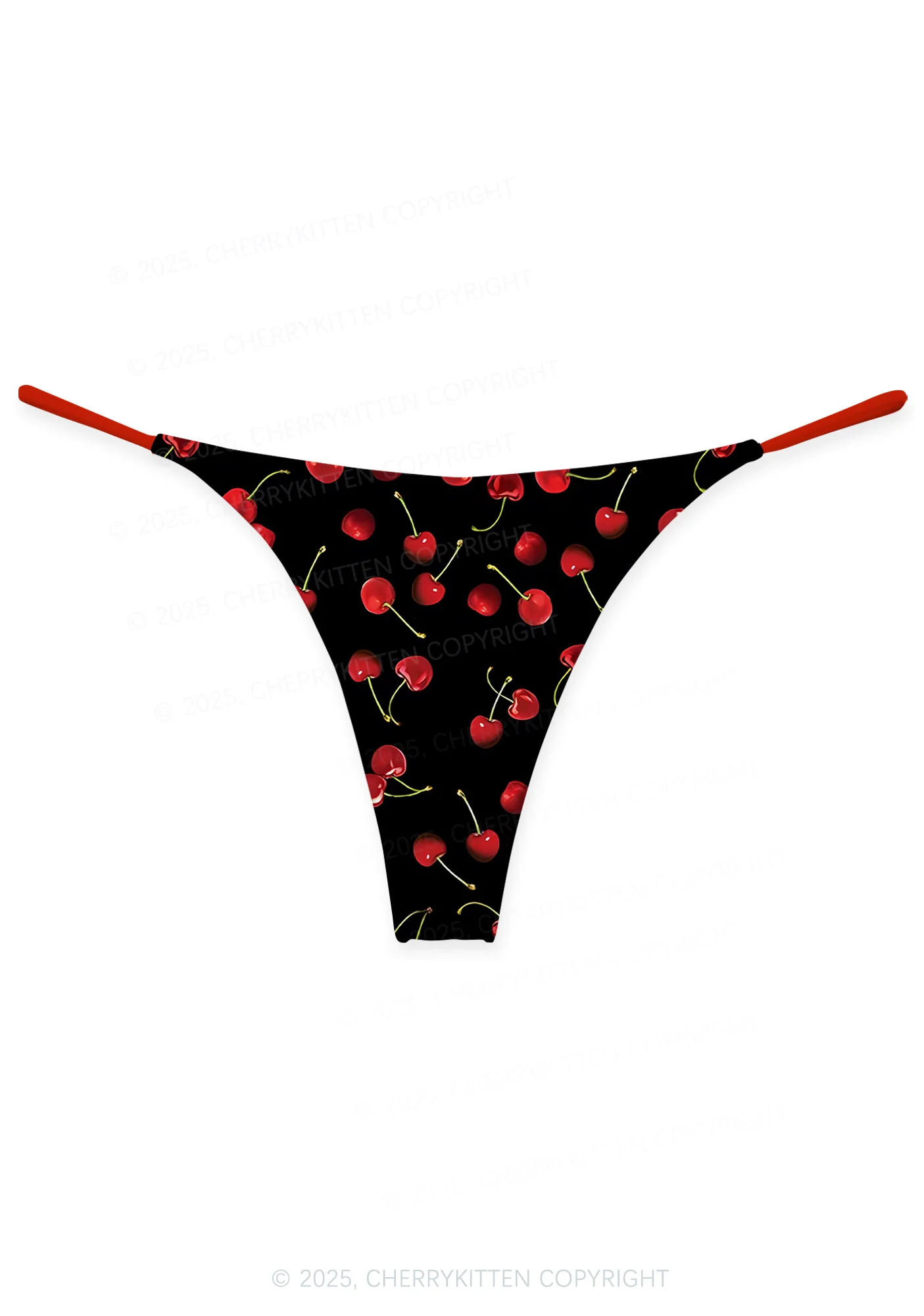 Black Cherry Valentine's Day Y2K Print Couples Thong Set Cherrykitten - Image 3