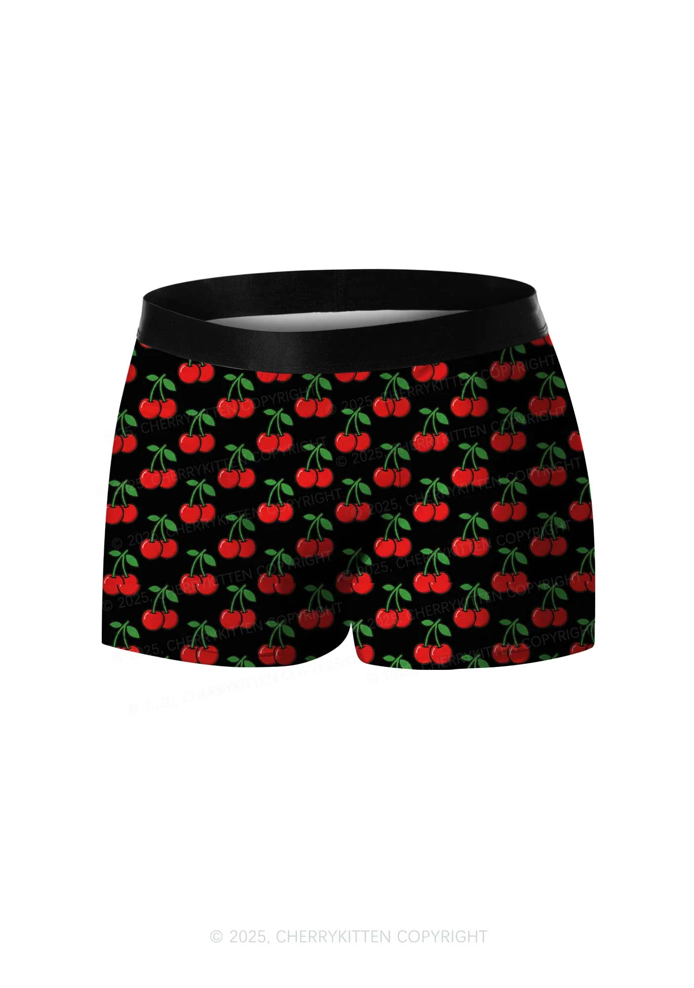 Black Cherry Y2K Print Men Boxer Briefs Cherrykitten - Image 3