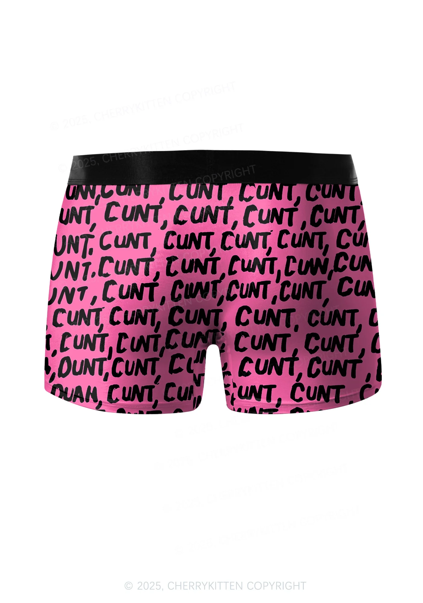Black Cxxt On Pink Valentine's Day Y2K Print Couples Boxer Briefs Set Cherrykitten - Image 4