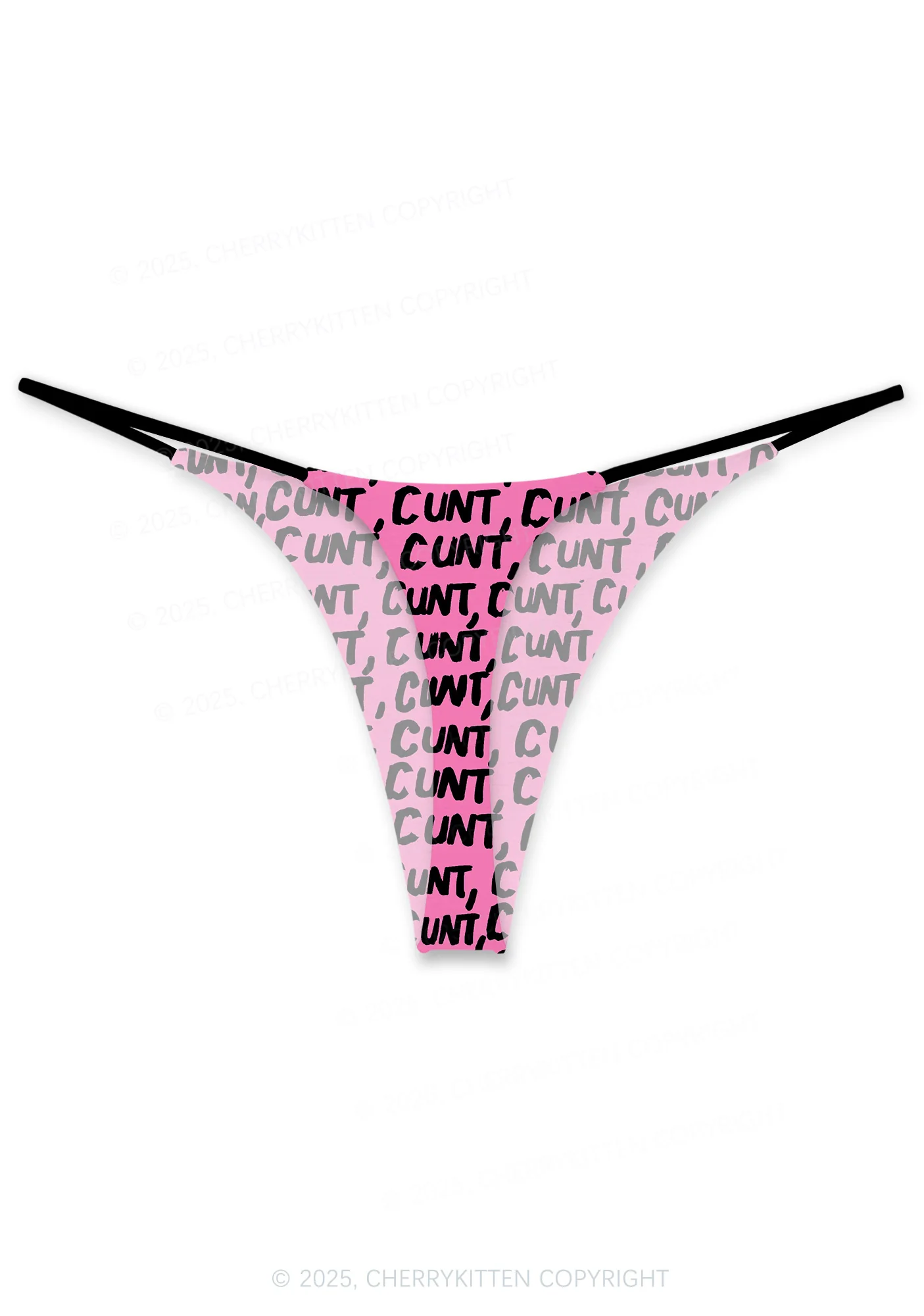 Black Cxxt On Pink Valentine's Day Y2K Print Couples Boxer Thong Set Cherrykitten - Image 4