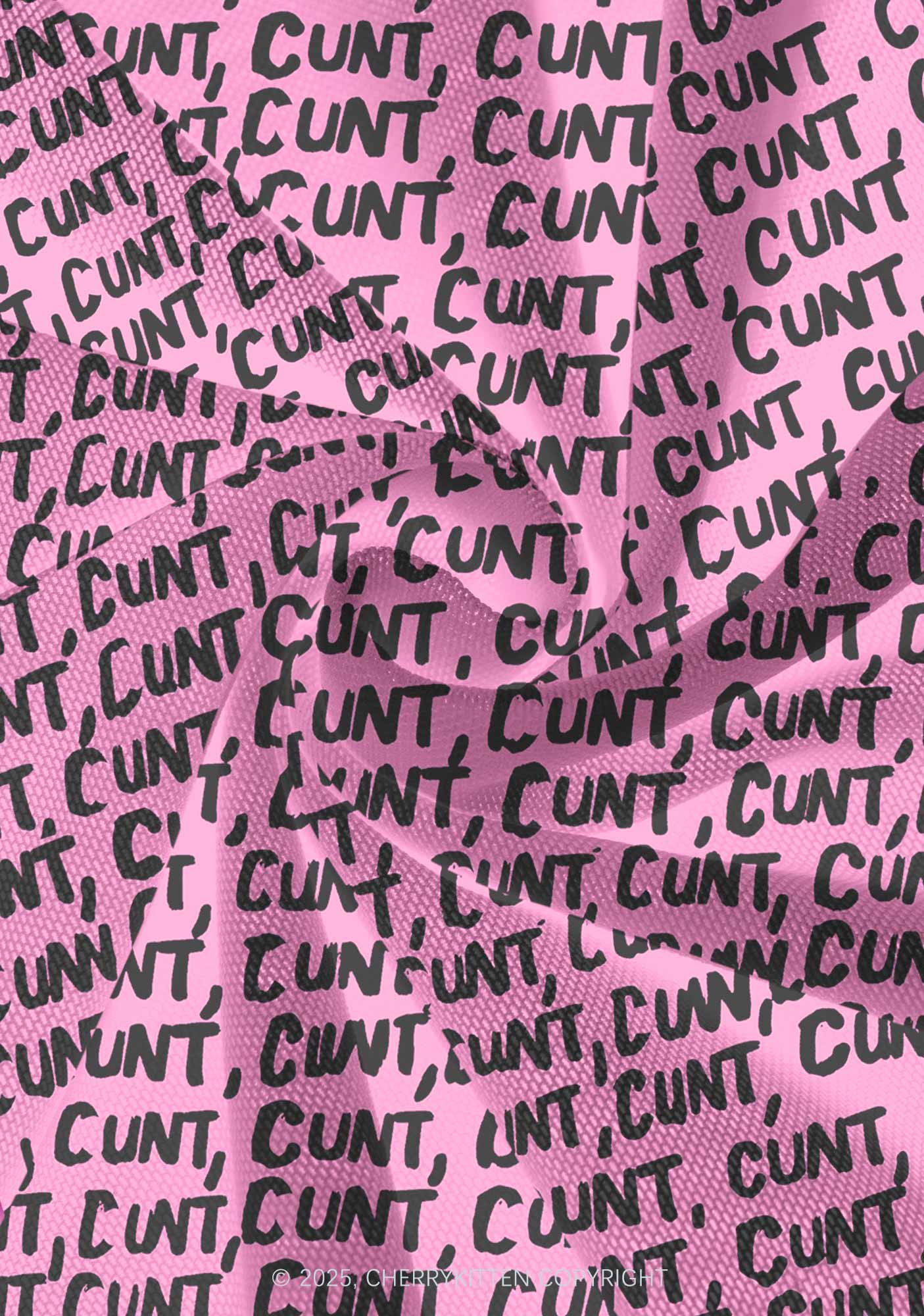 Black Cxxt On Pink Valentine's Day Y2K Print Mini Layered Skirt Cherrykitten - Image 4
