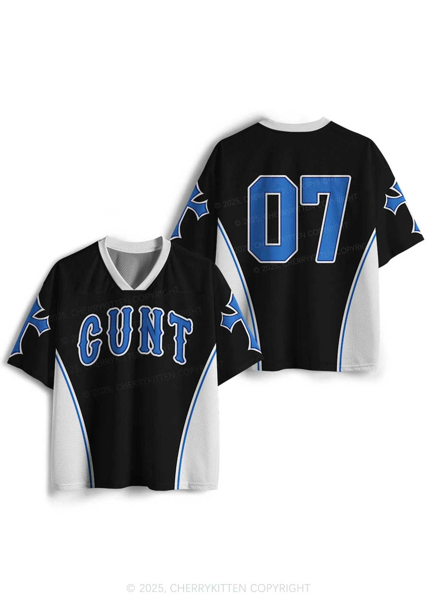 Custom Black Cxxt Y2K Mesh Jersey Shirts Cherrykitten - Image 2