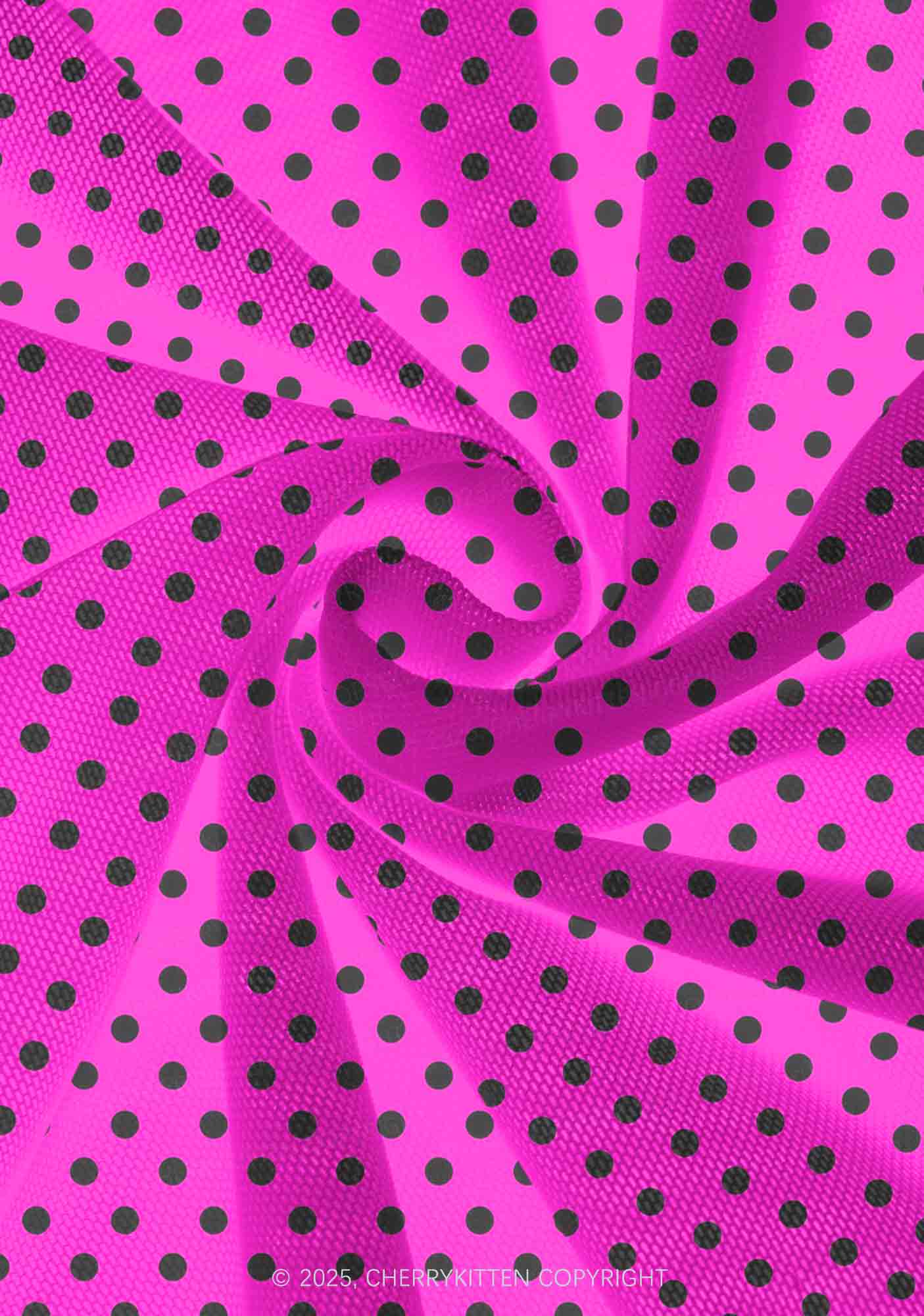 Black Dots On Pink Valentine's Day Y2K Print Mini Layered Skirt Cherrykitten - Image 3