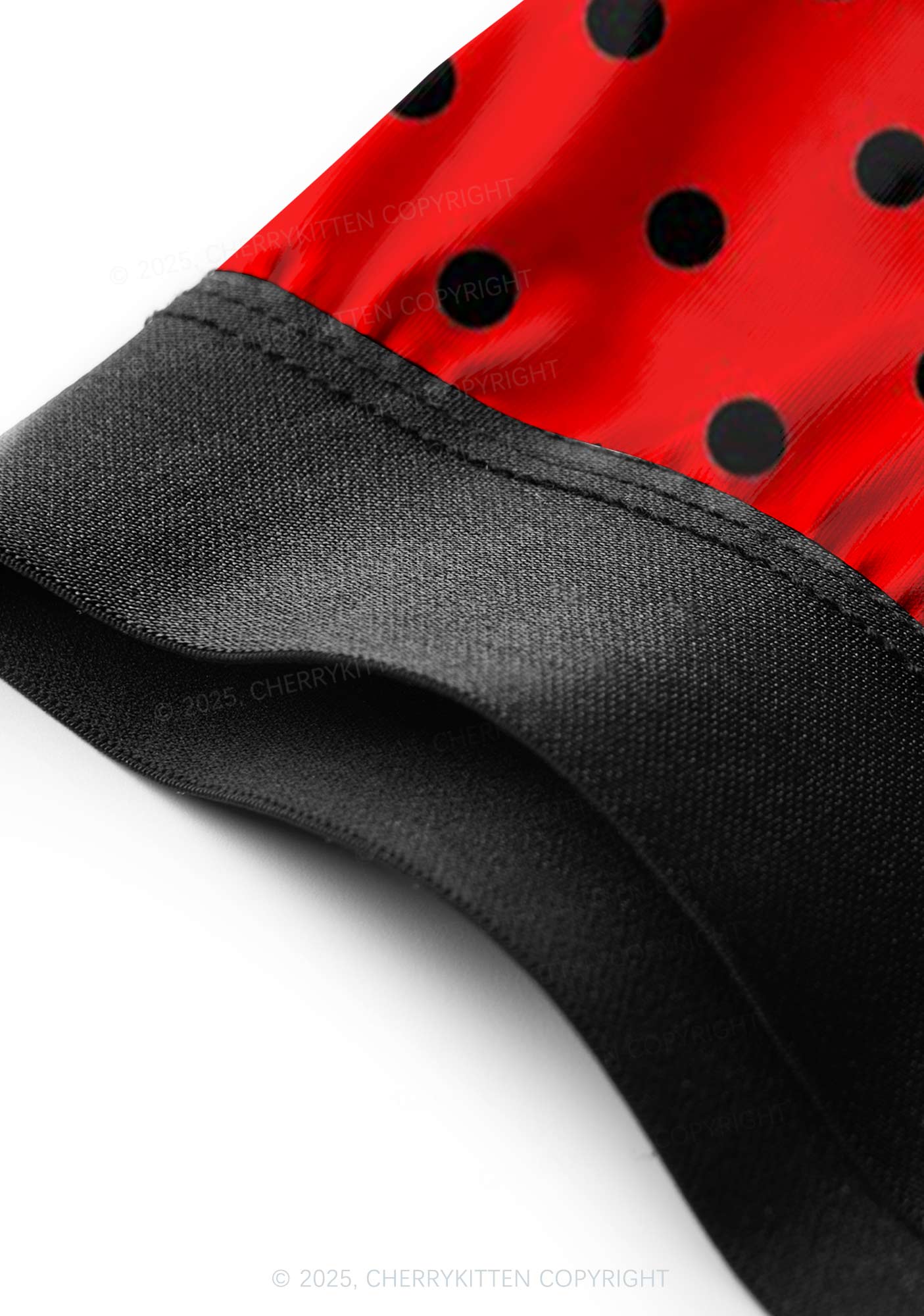 Black Dots On Red Valentine's Day Y2K Print Couples Boxer Thong Set Cherrykitten - Image 6