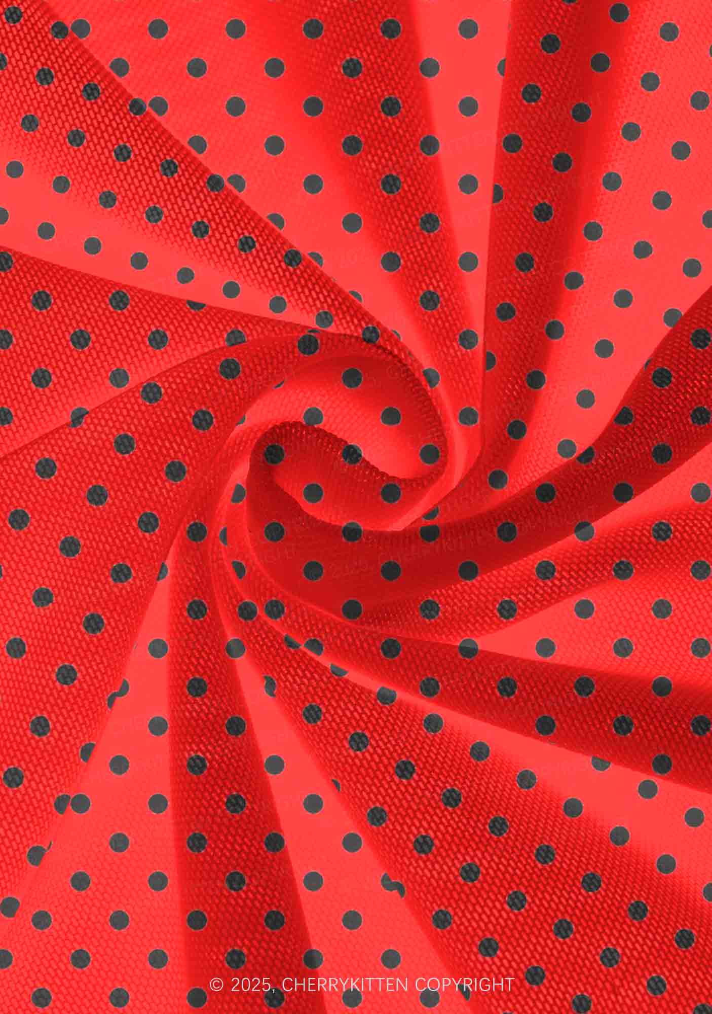 Black Dots On Red Valentine's Day Y2K Print Mini Layered Skirt Cherrykitten - Image 3