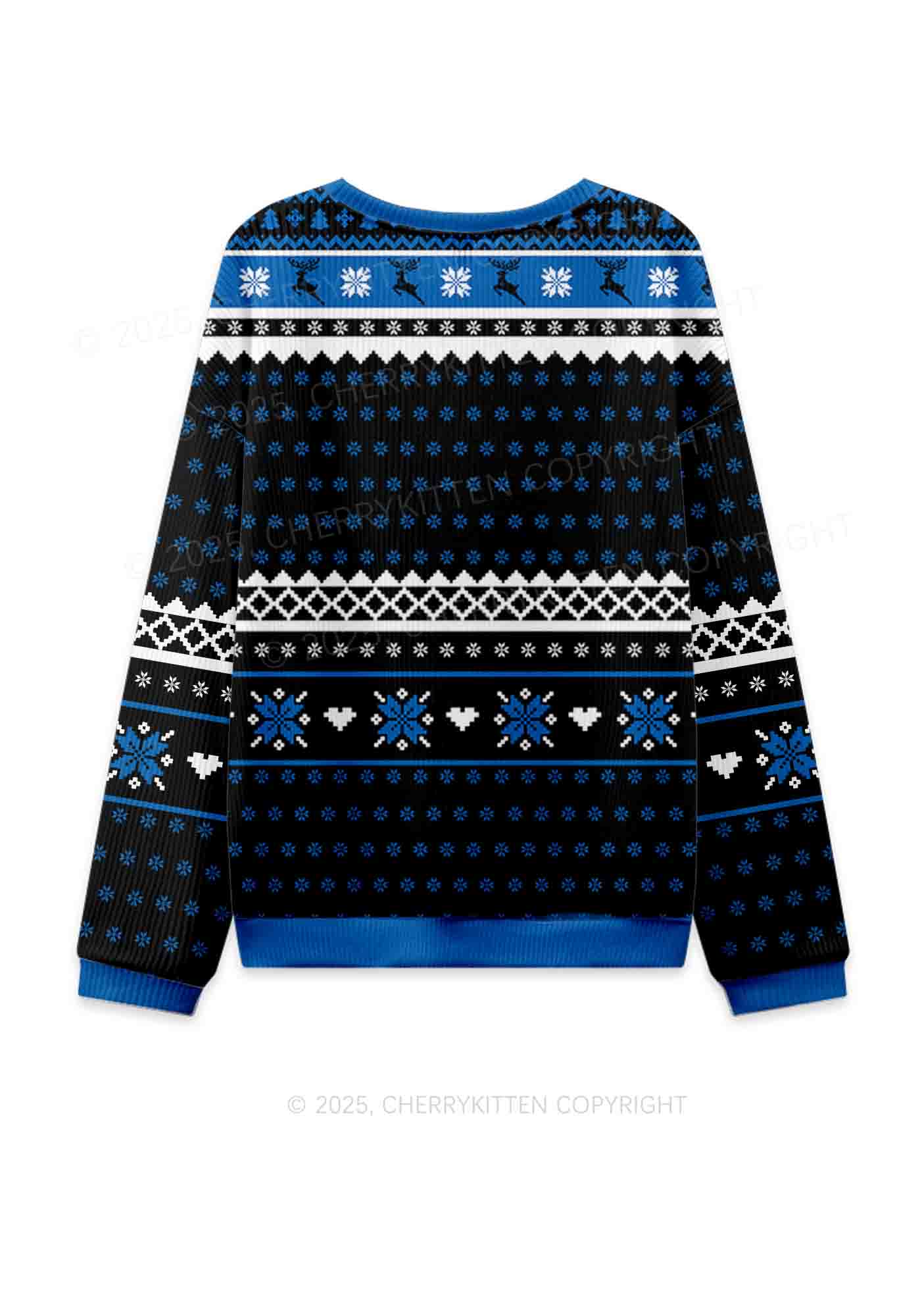 Black Faggot Pride Y2K Christmas Knit Sweatshirt Cherrykitten - Image 2