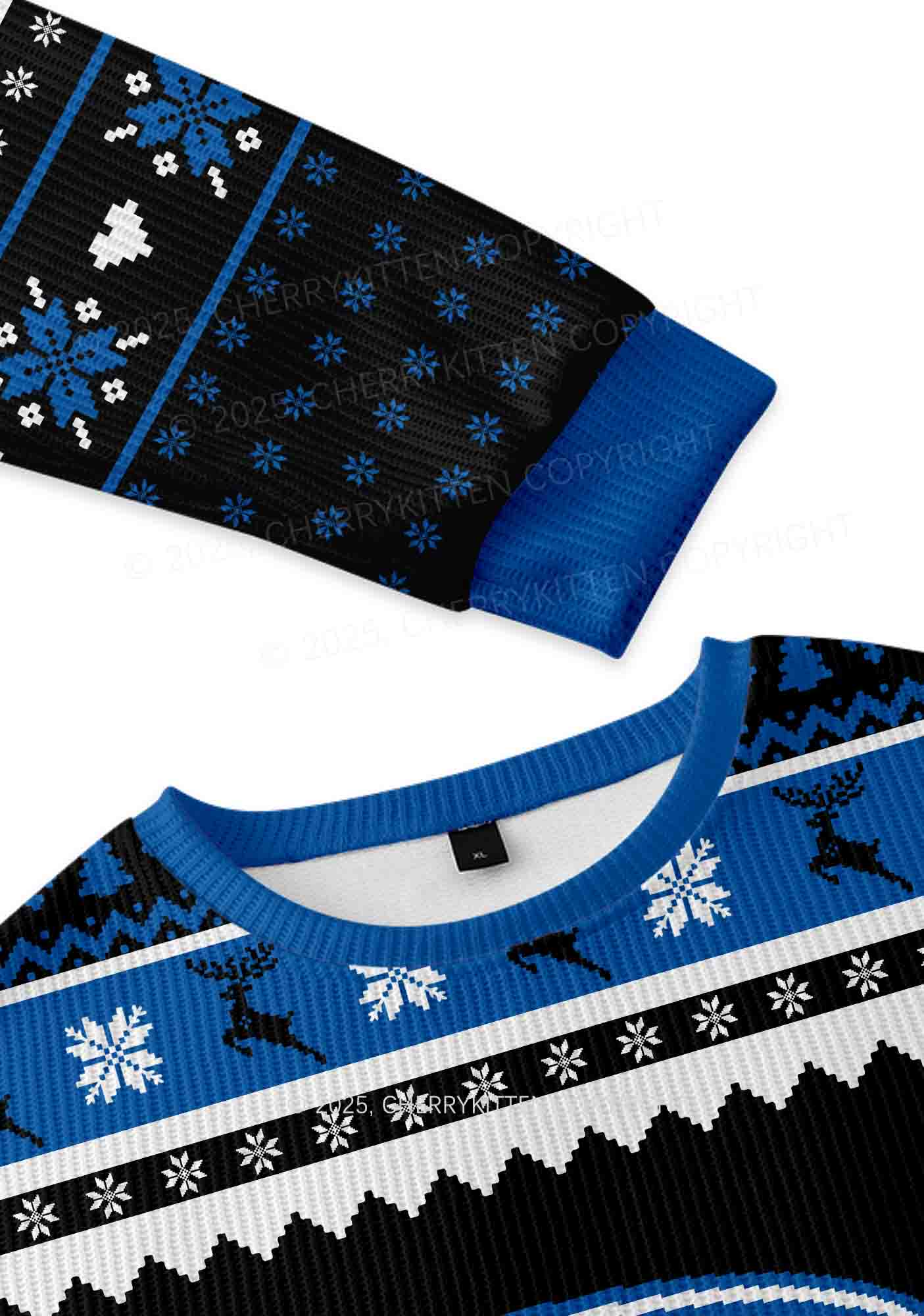 Black Faggot Pride Y2K Christmas Knit Sweatshirt Cherrykitten - Image 3