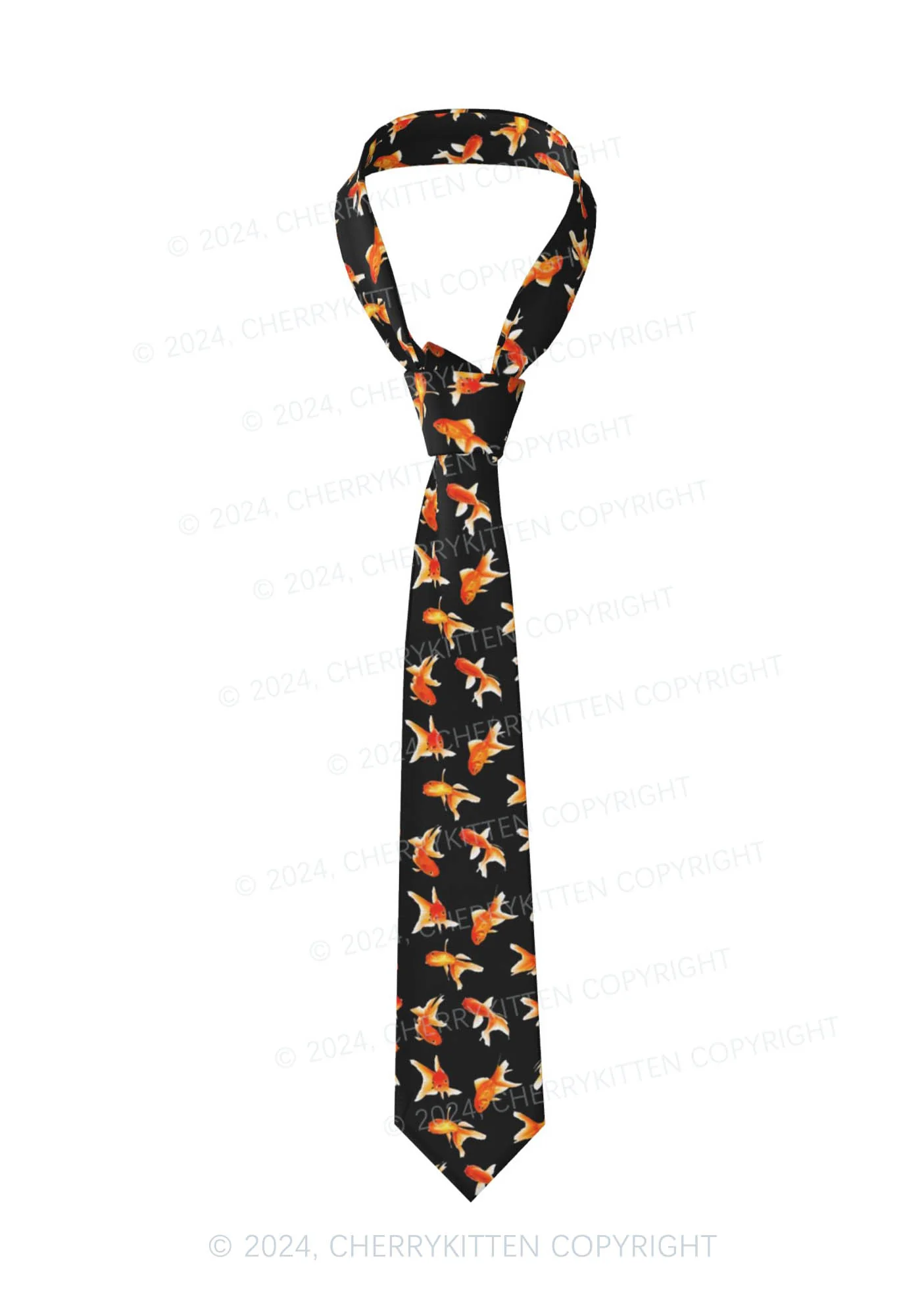 Black Goldfish Y2K Necktie Cherrykitten - Image 3