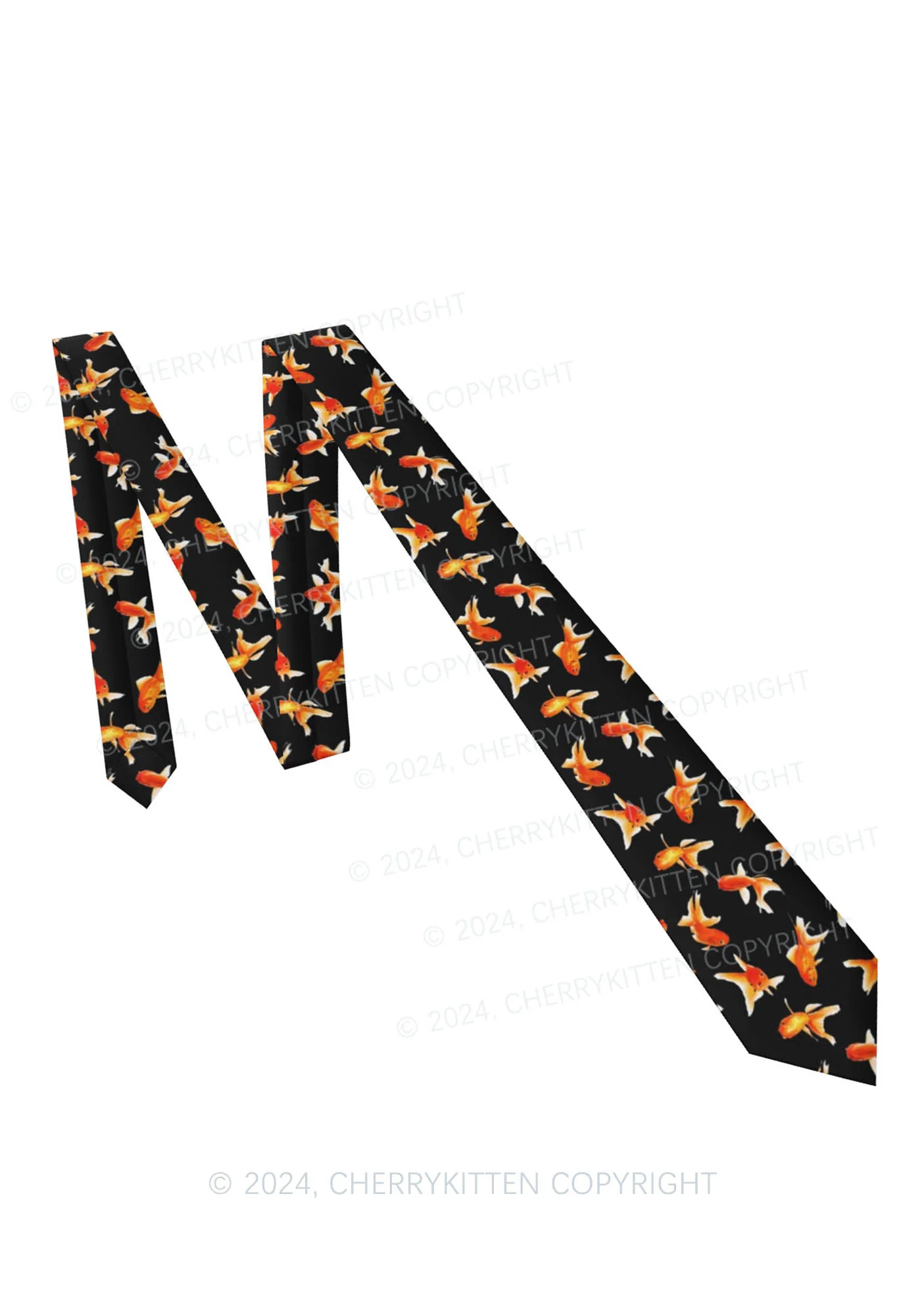 Black Goldfish Y2K Necktie Cherrykitten - Image 4
