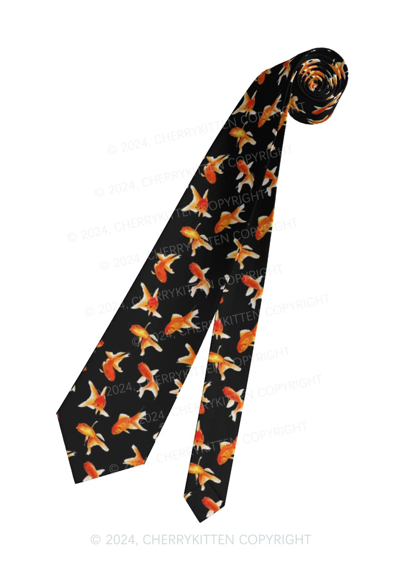 Black Goldfish Y2K Necktie Cherrykitten - Image 5