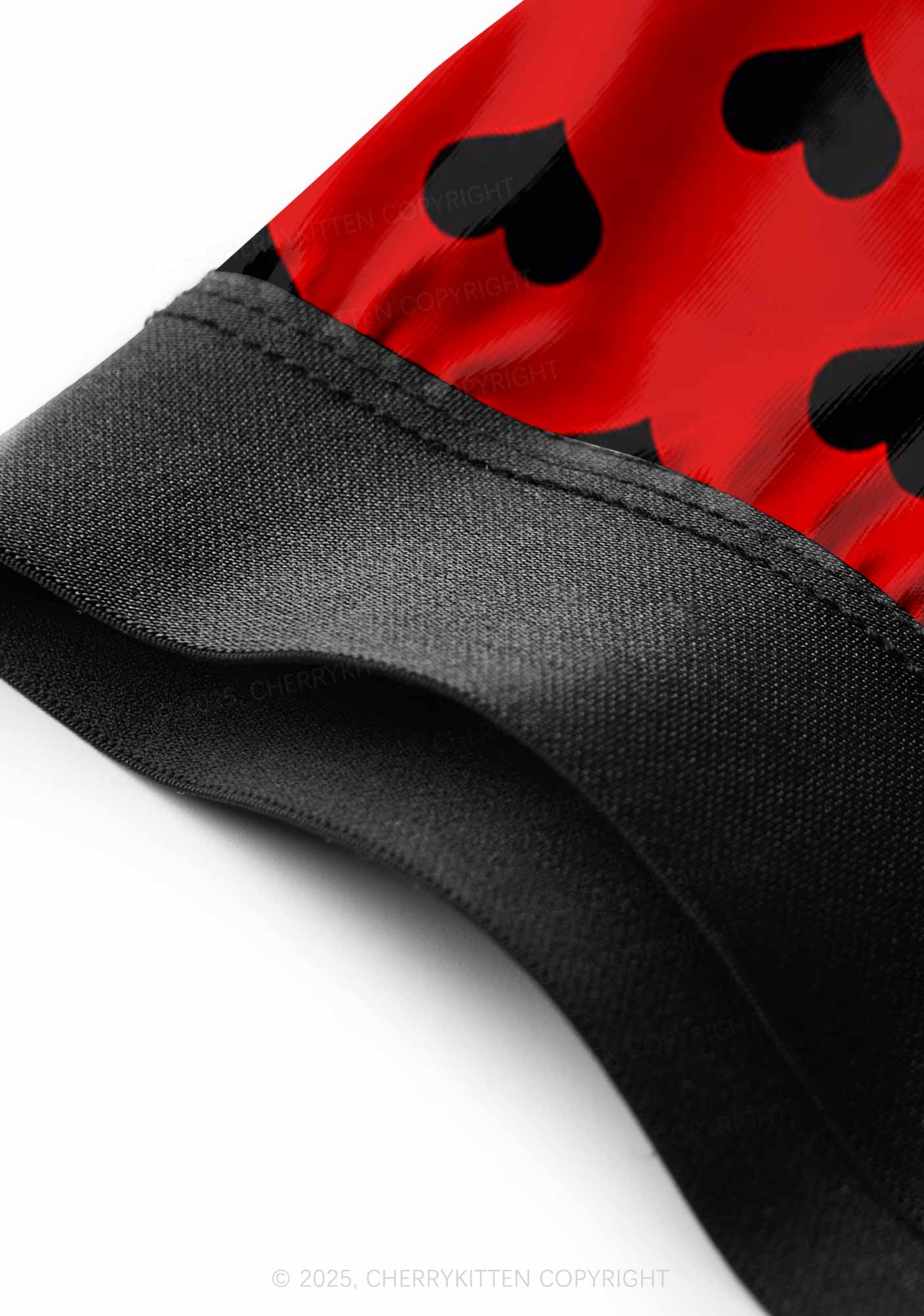 Black Heart On Red Valentine's Day Y2K Print Couples Boxer Briefs Set Cherrykitten - Image 4