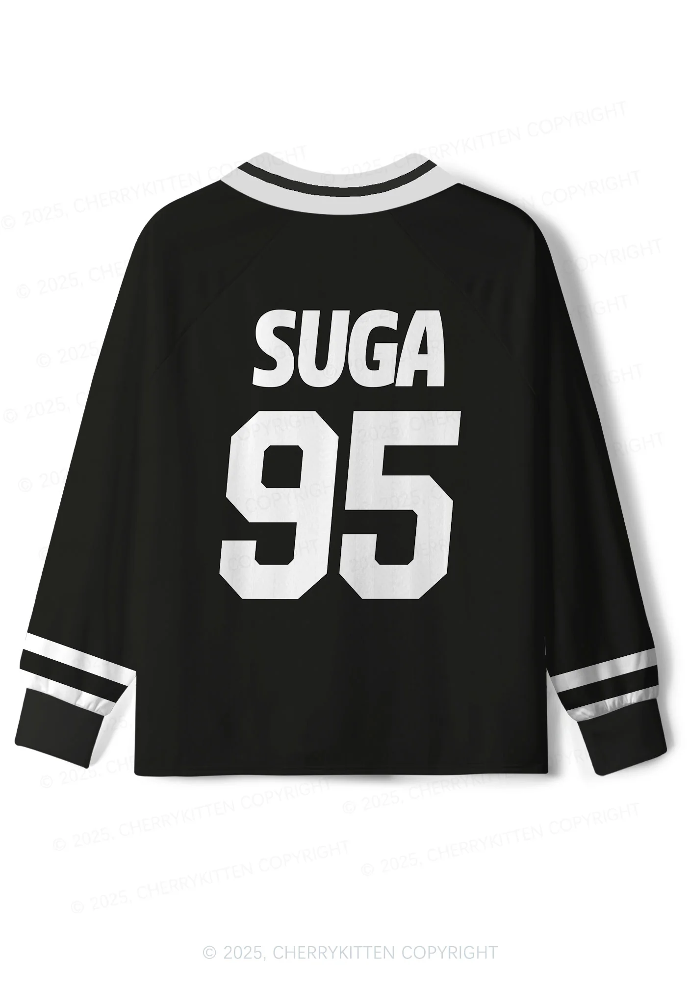Black Kpop Boys Number Y2K Long Sleeve Sport Jersey Shirts Cherrykitten - Image 3