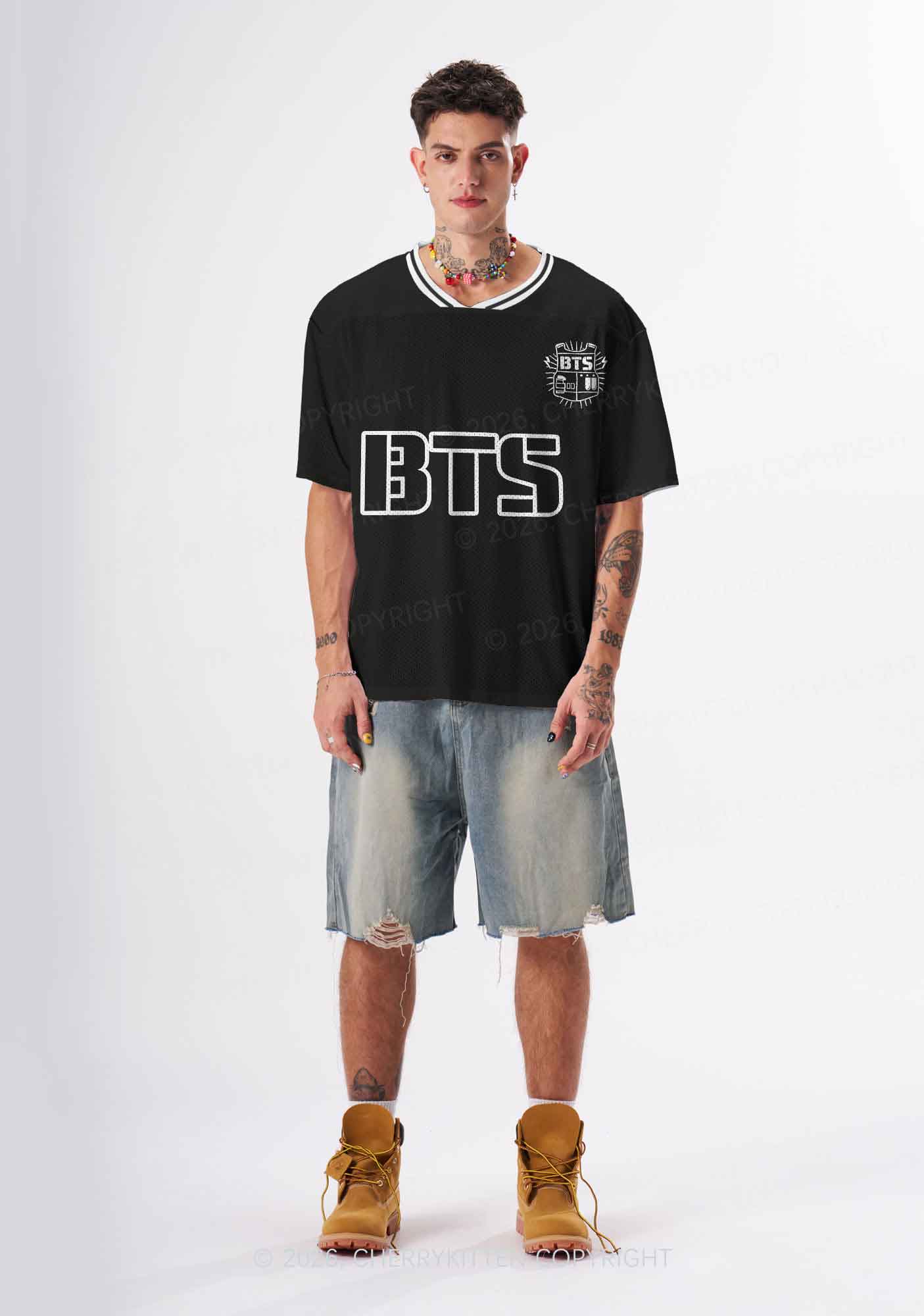 Black Kpop Boys Number Y2K Sport Jersey Shirts Cherrykitten - Image 2