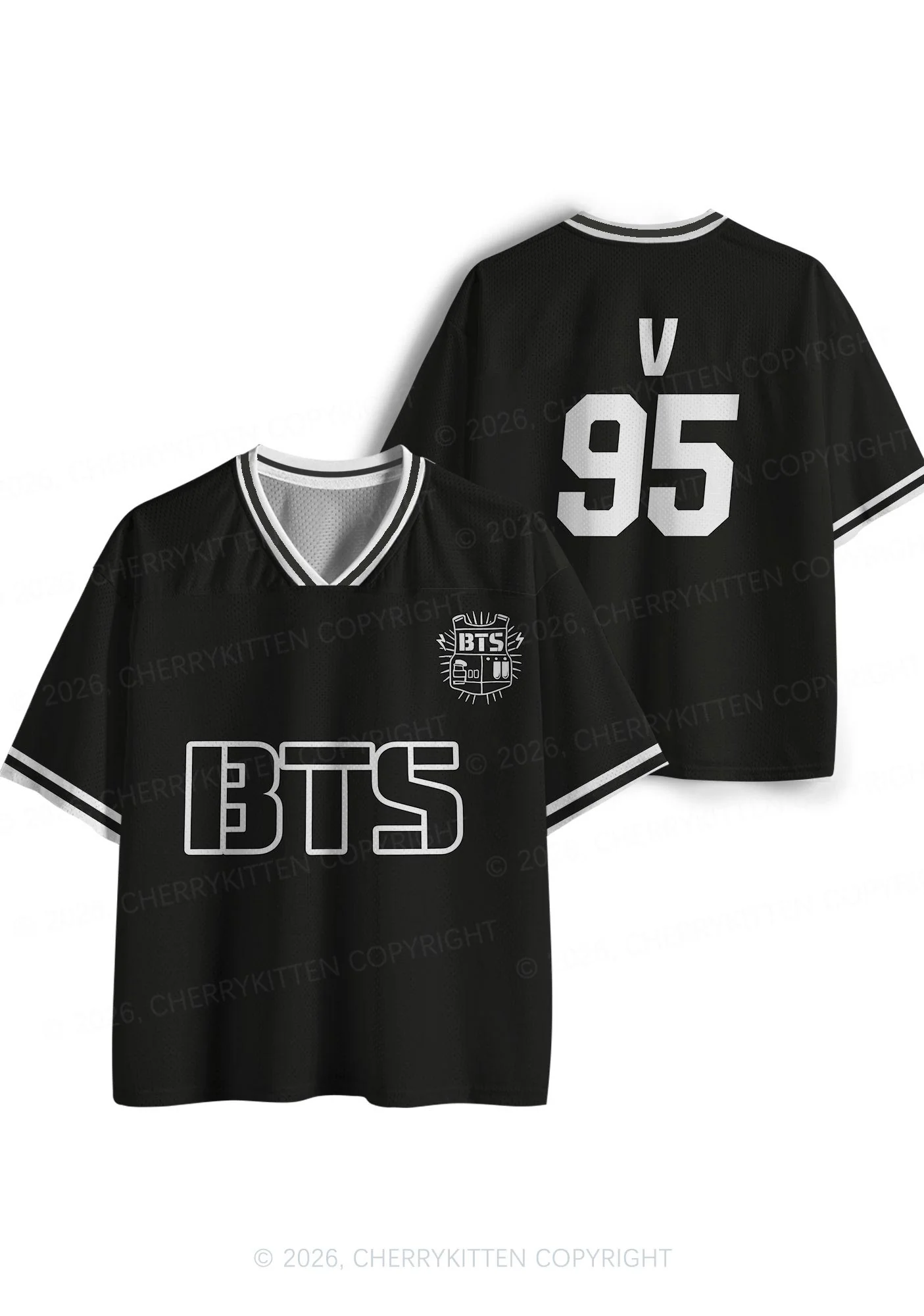 Black Kpop Boys Number Y2K Sport Jersey Shirts Cherrykitten - Image 3