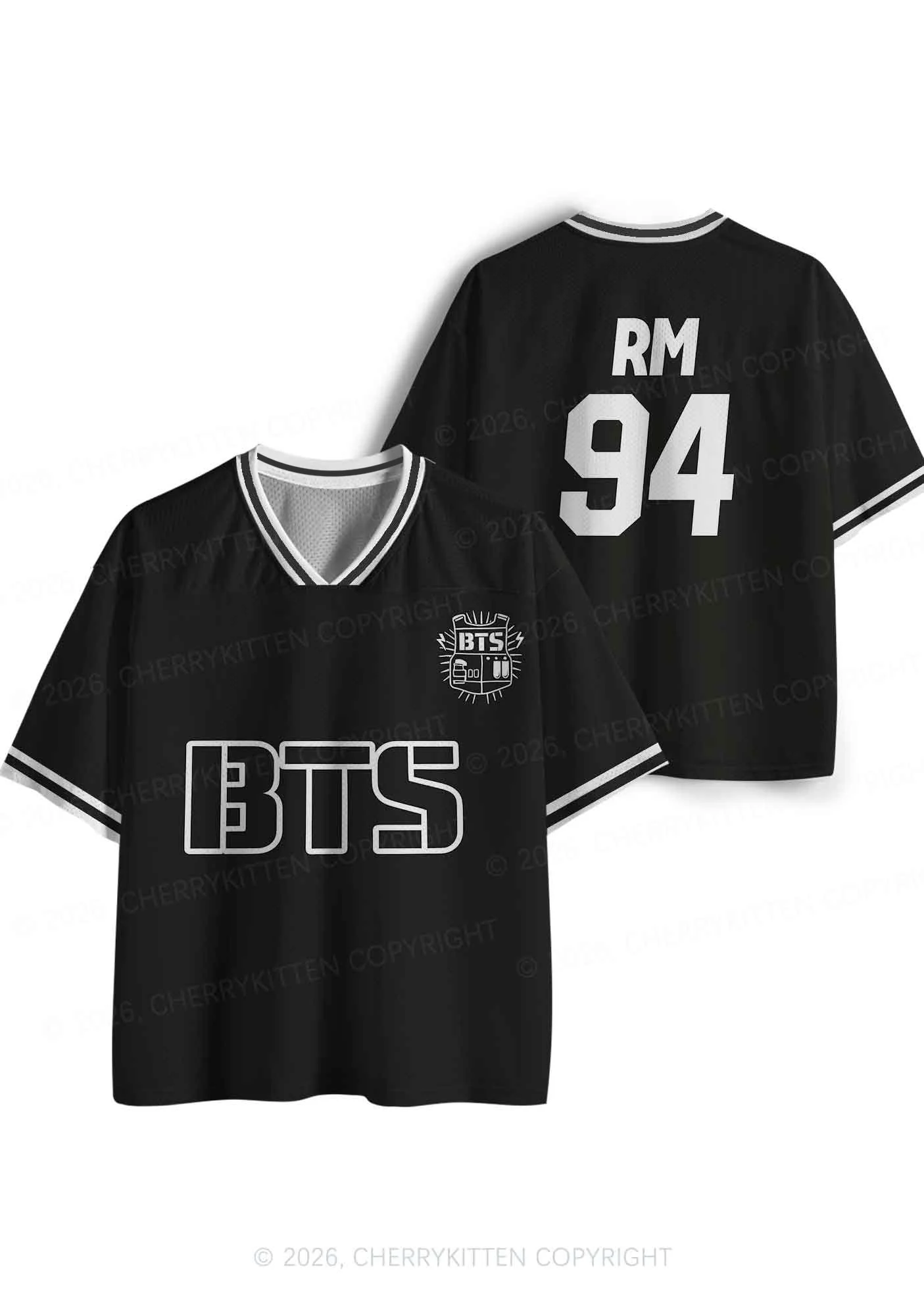 Black Kpop Boys Number Y2K Sport Jersey Shirts Cherrykitten - Image 4