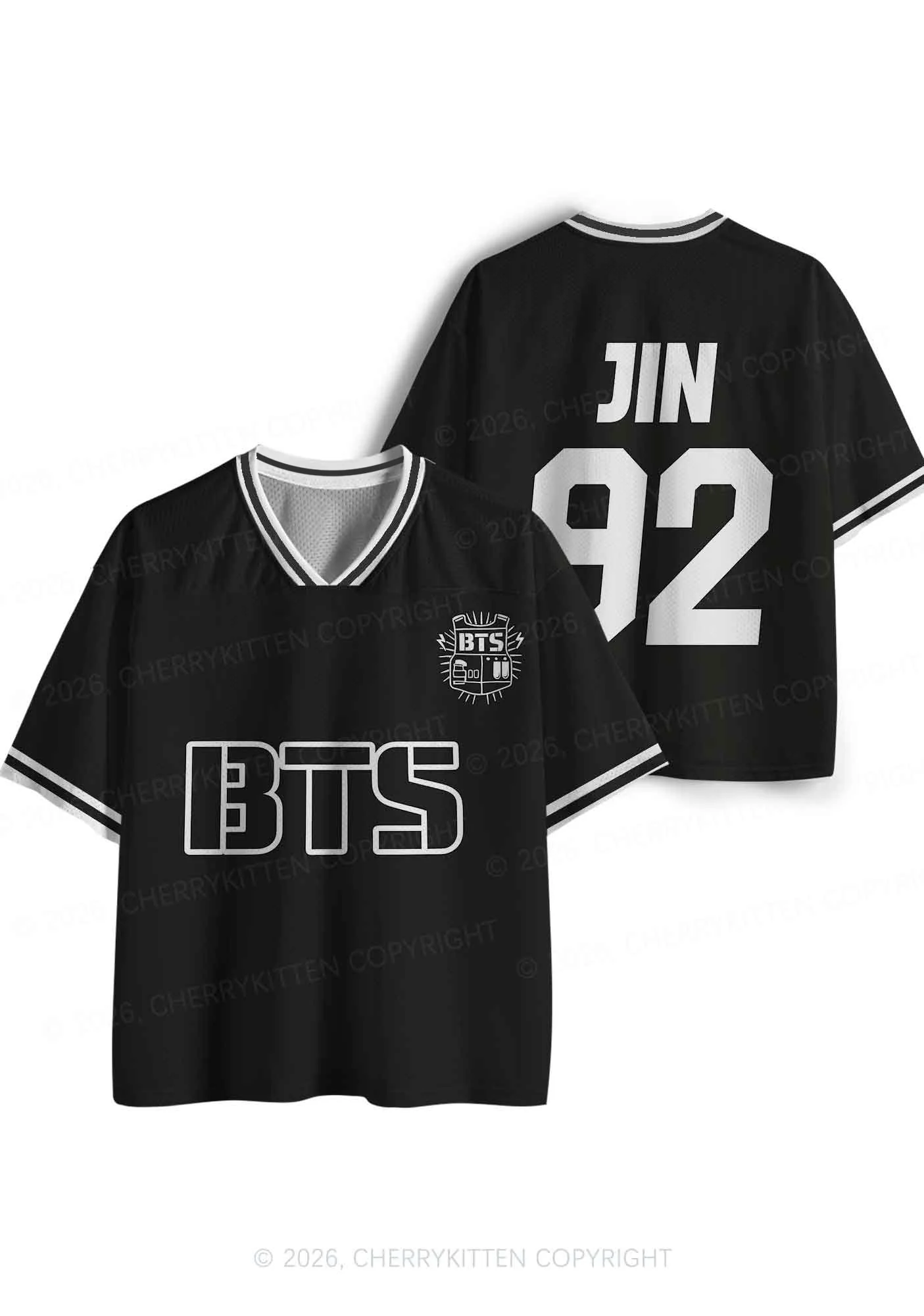 Black Kpop Boys Number Y2K Sport Jersey Shirts Cherrykitten - Image 7