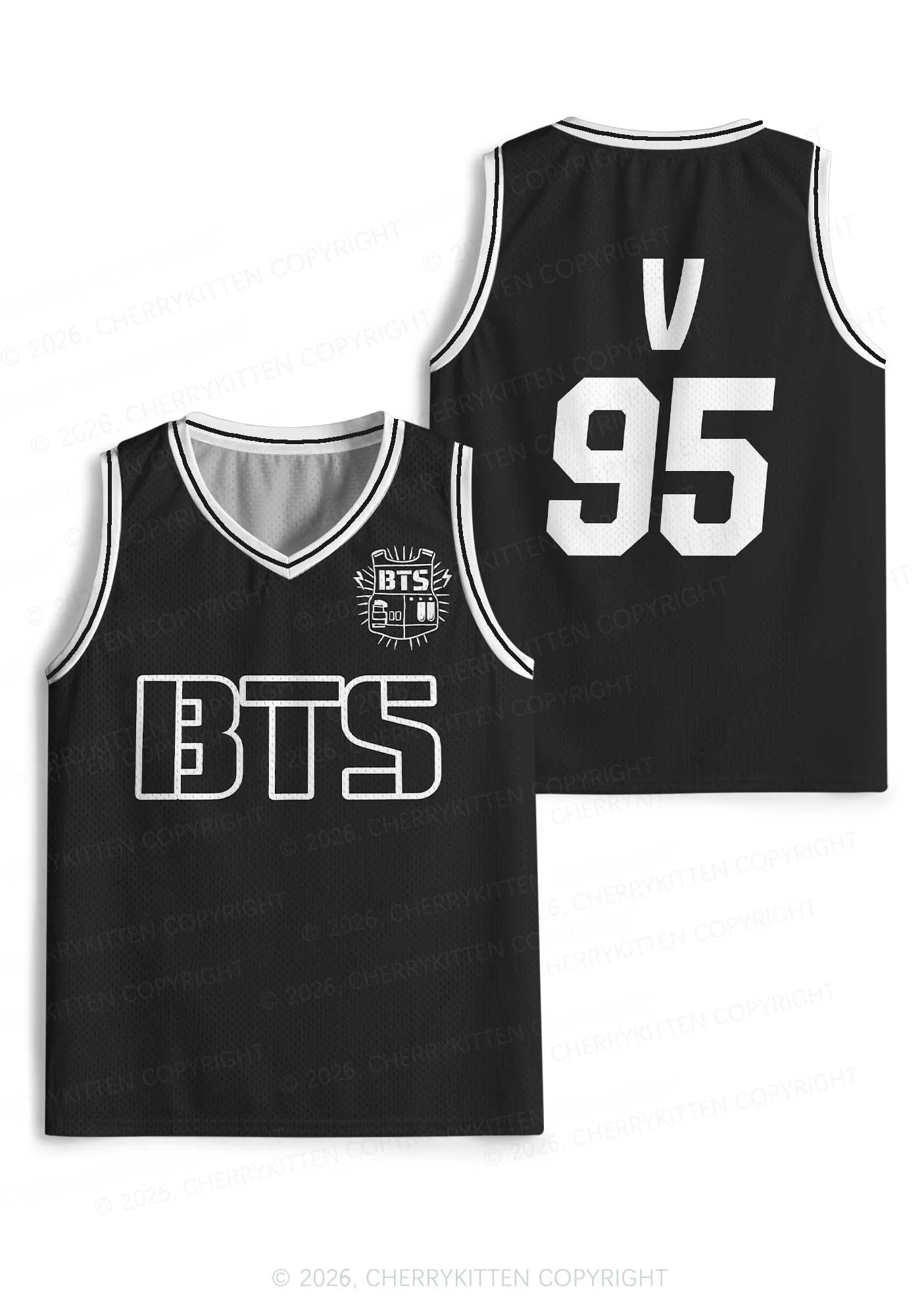 Black Kpop Boys Number Y2K Sport Jersey Tank Cherrykitten - Image 2