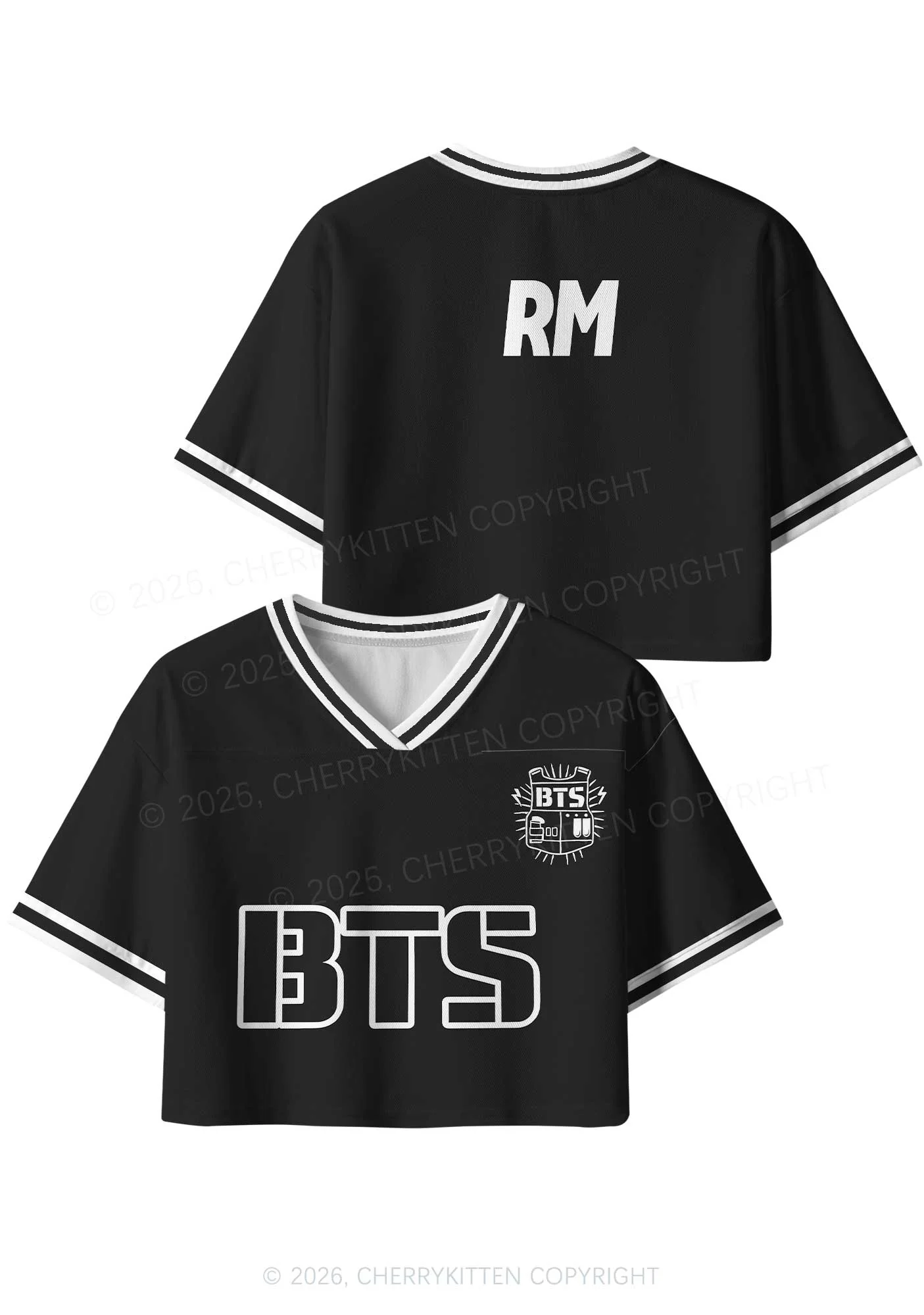 Black Kpop Members Y2K Crop Sport Jersey Shirts Cherrykitten - Image 6