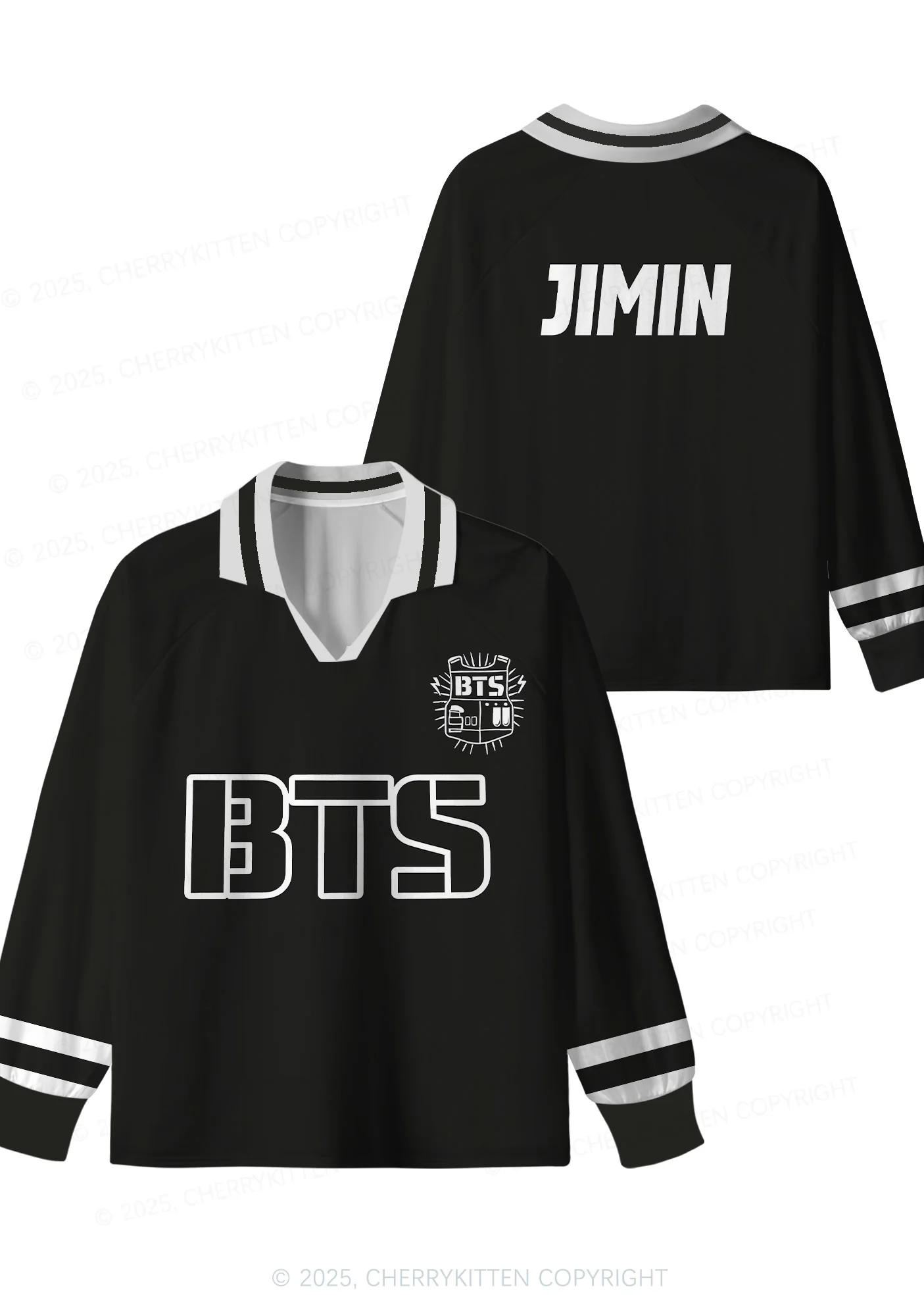 Black Kpop Members Y2K Long Sleeve Sport Jersey Shirts Cherrykitten - Image 3