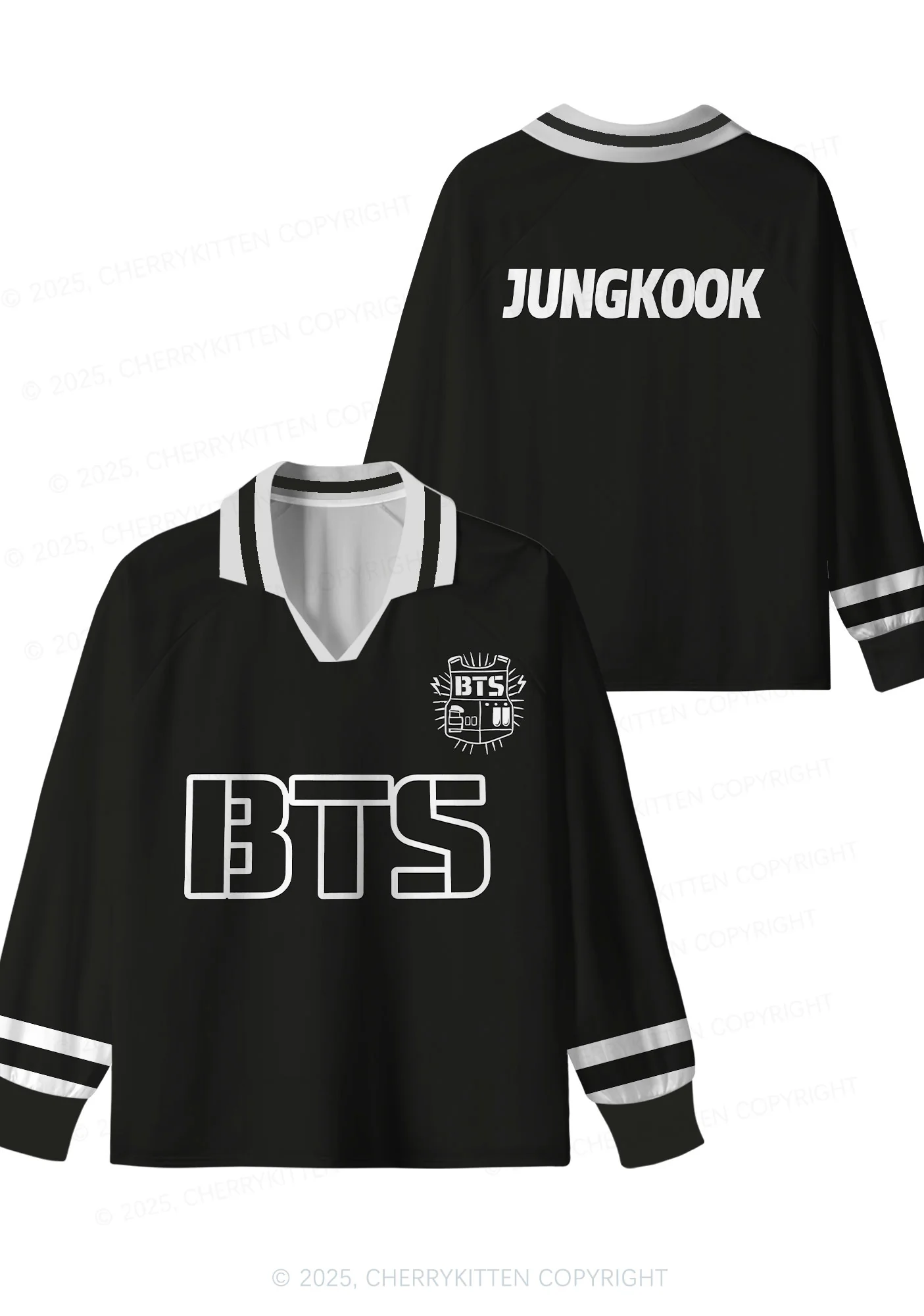 Black Kpop Members Y2K Long Sleeve Sport Jersey Shirts Cherrykitten - Image 4