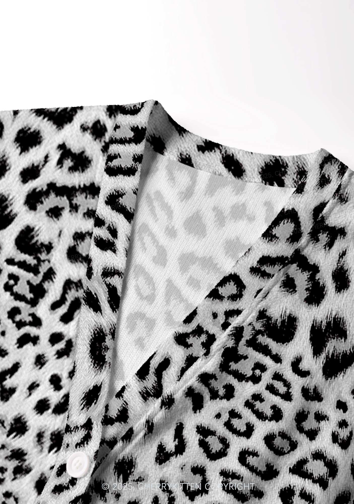Black Leopard Y2K Christmas Cardigan Knit Sweatshirt Cherrykitten - Image 5