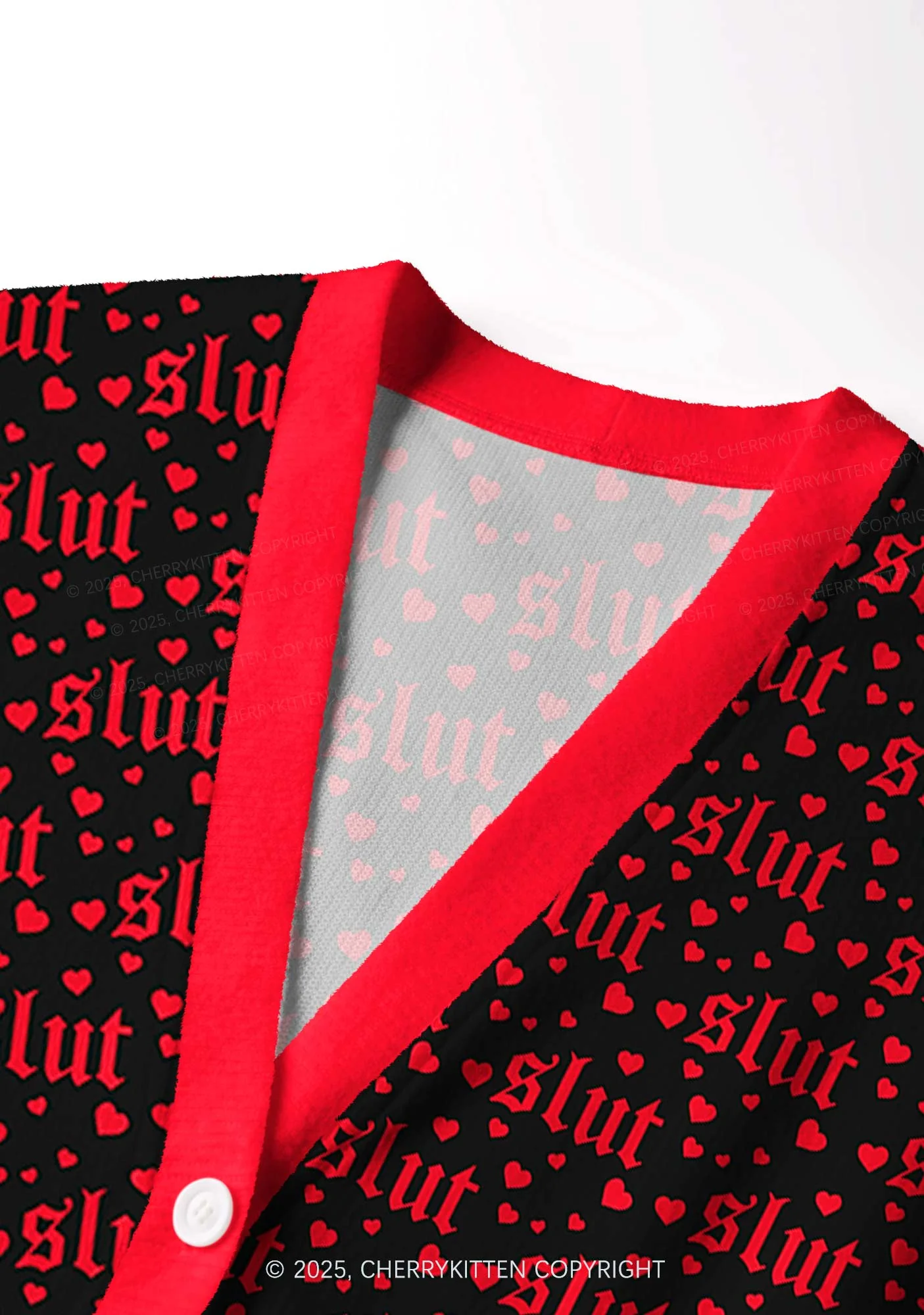 Black Slxt Y2K Christmas Cardigan Knit Sweatshirt Cherrykitten - Image 5