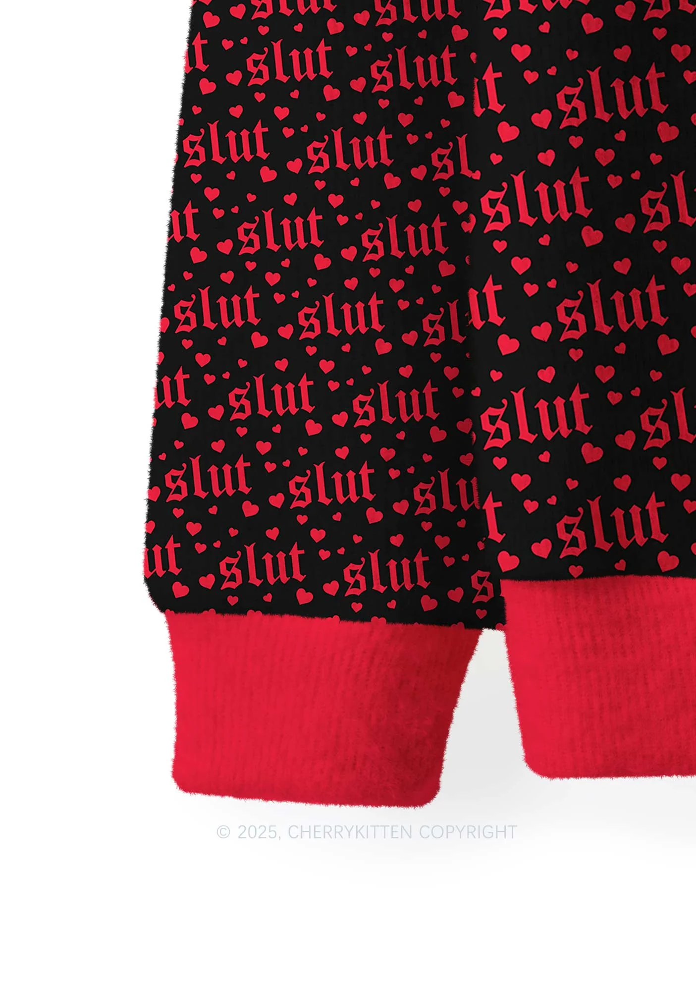 Black Slxt Y2K Christmas Knit Sweatshirt Cherrykitten - Image 3
