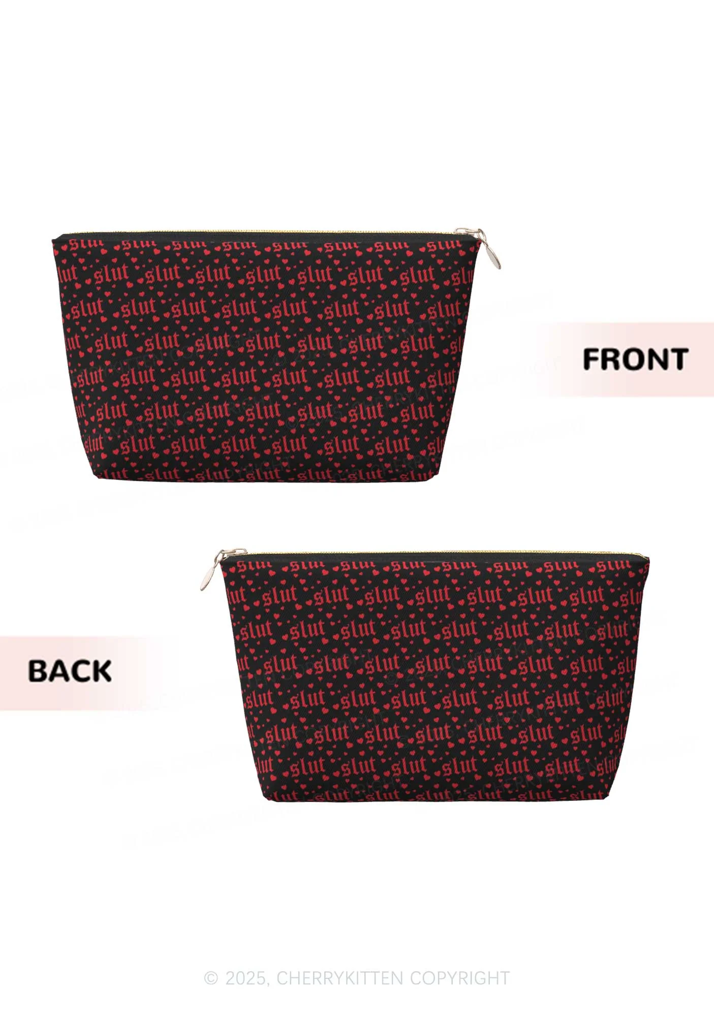 Black Slxt Y2K Leather Makeup Bag Cherrykitten - Image 2