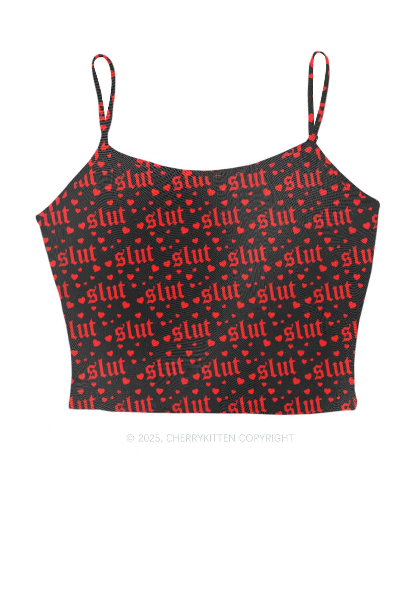 Black Slxt Y2K Mesh Cami Tank Cherrykitten - Image 2