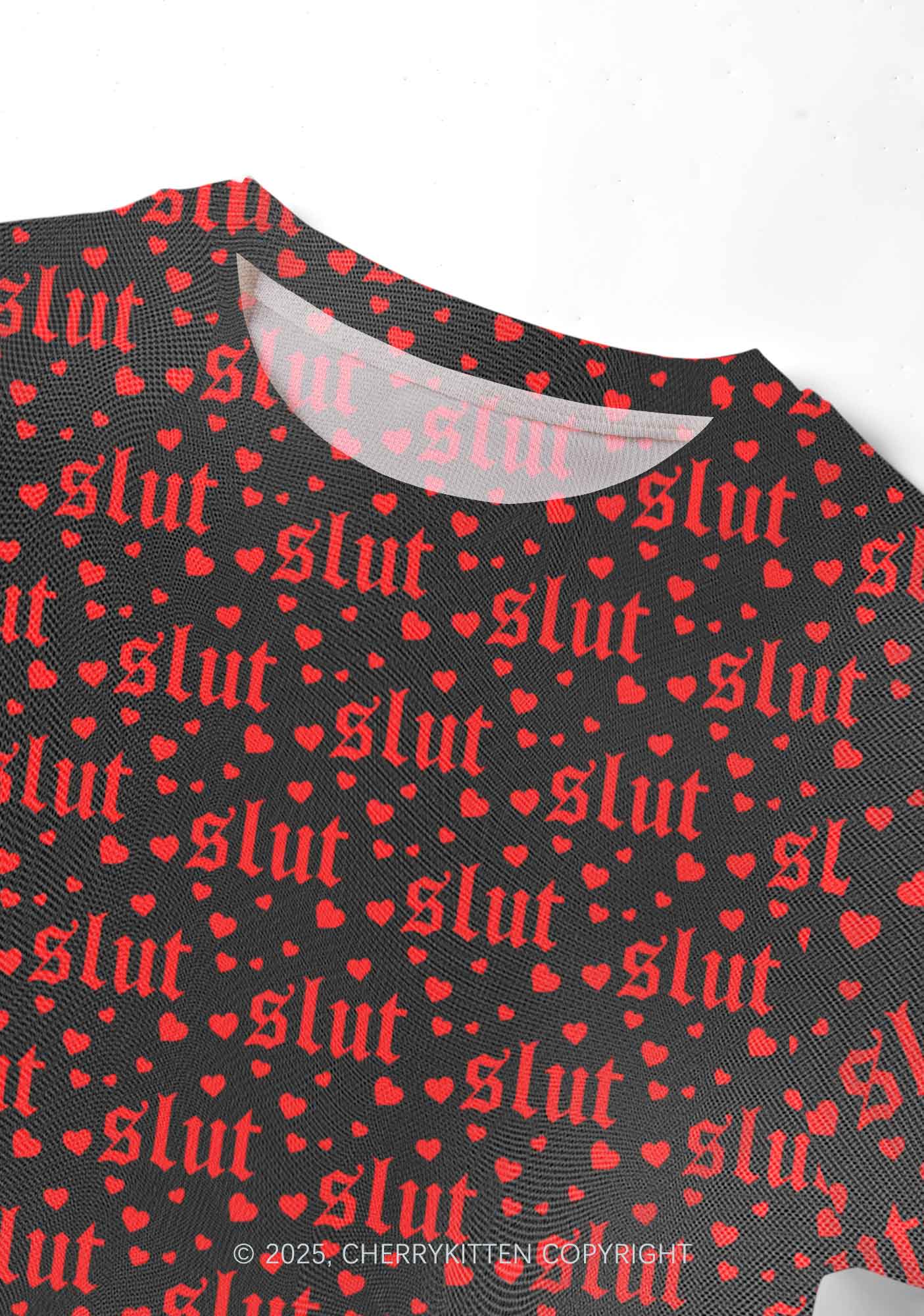 Black Slxt Y2K Mesh Crop Top Cherrykitten - Image 4