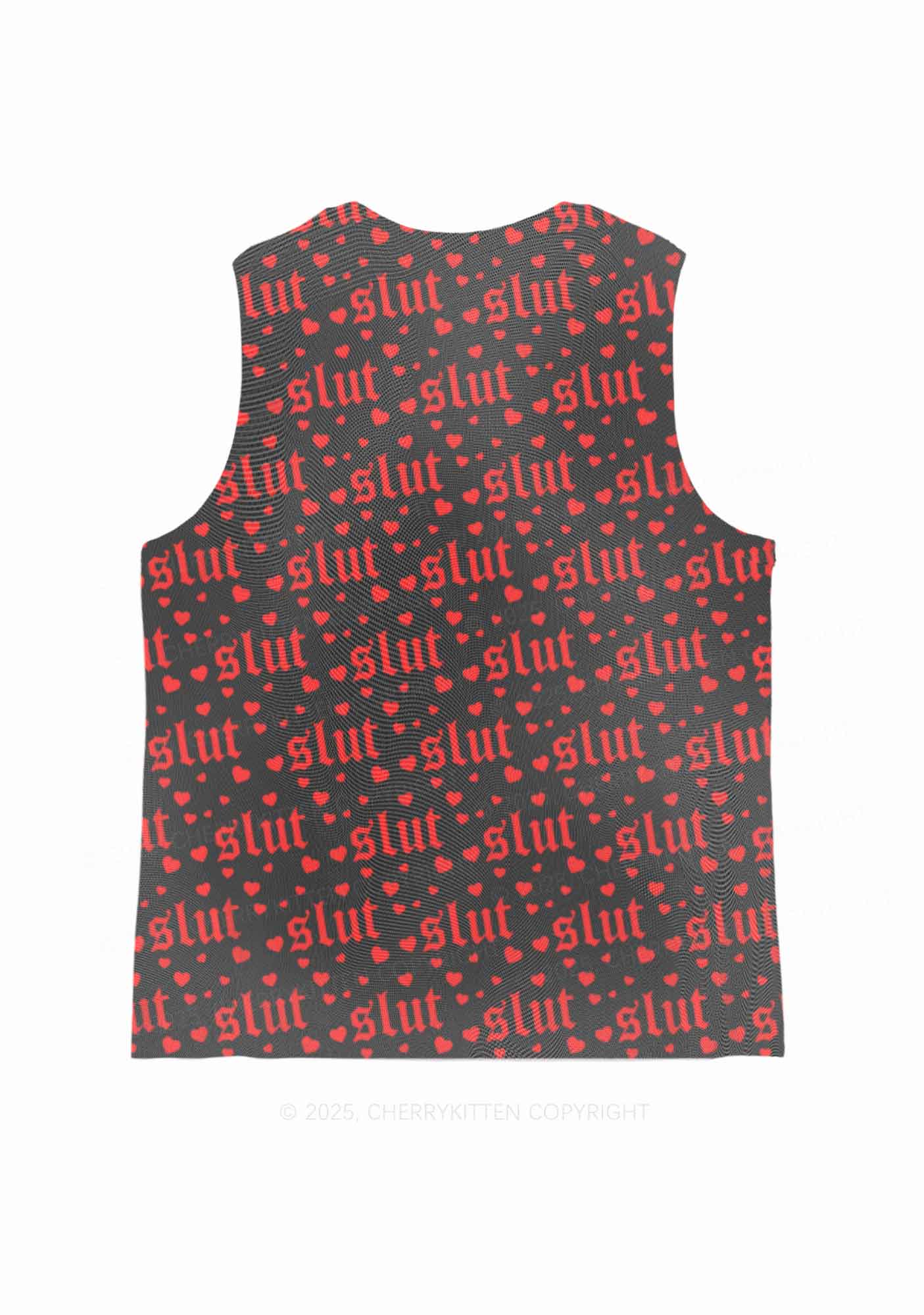 Black Slxt Y2K Mesh Muscle Tank Cherrykitten - Image 3