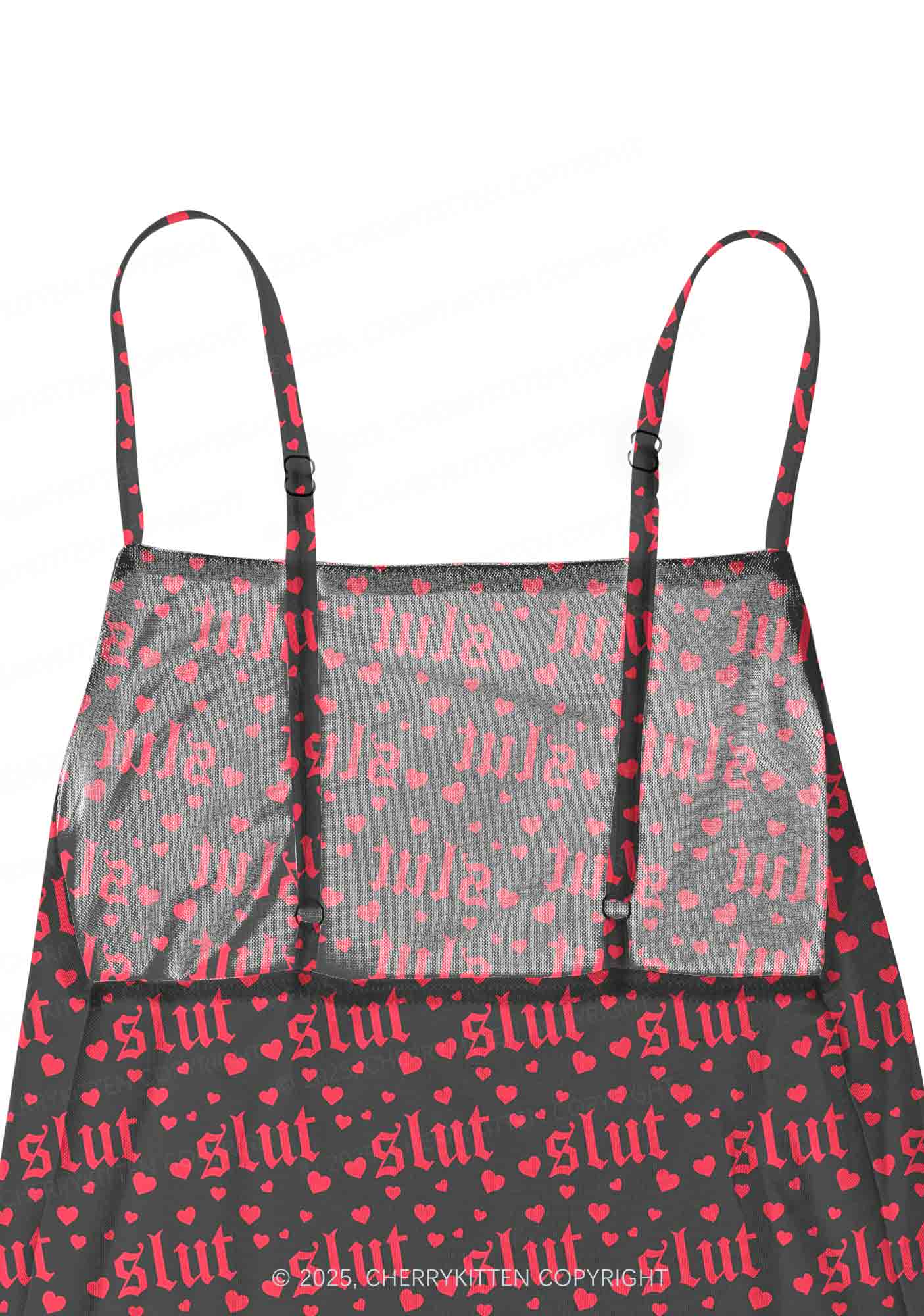 Black Slxt Y2K Mesh Slip Dress With Scarf Set Cherrykitten - Image 5