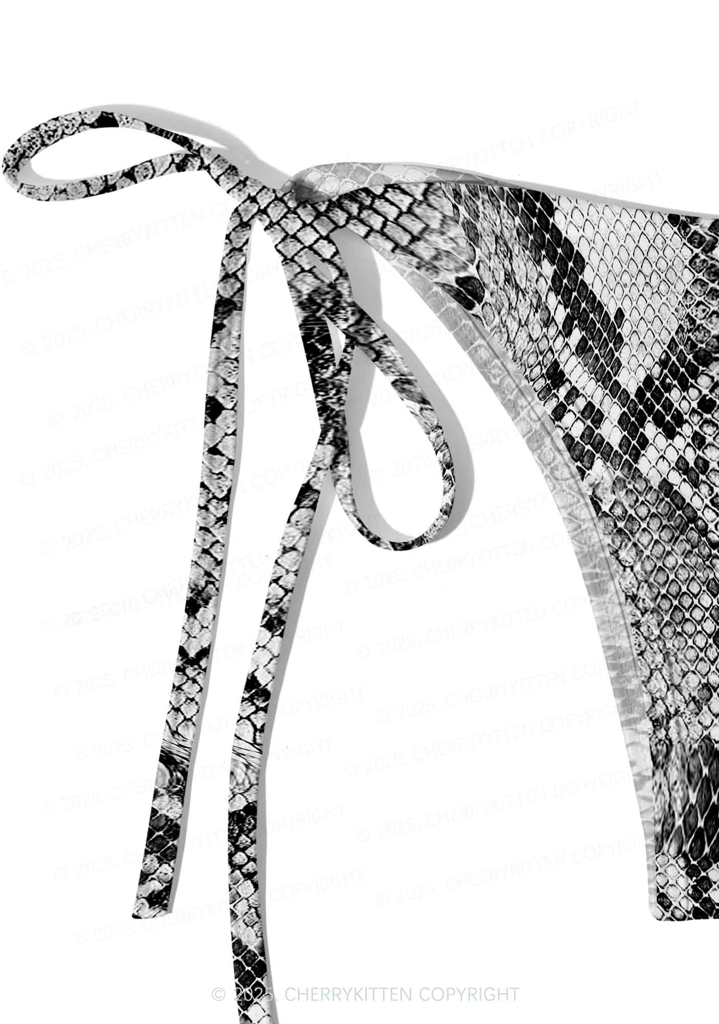 Black Snake Skin Pattern Y2K Print Bikini Set Cherrykitten - Image 4