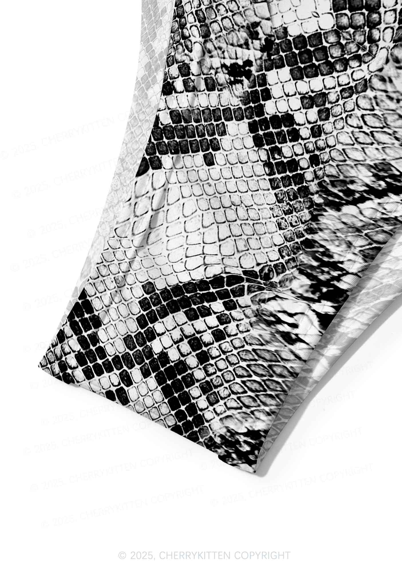 Black Snake Skin Pattern Y2K Print Bikini Set Cherrykitten - Image 5
