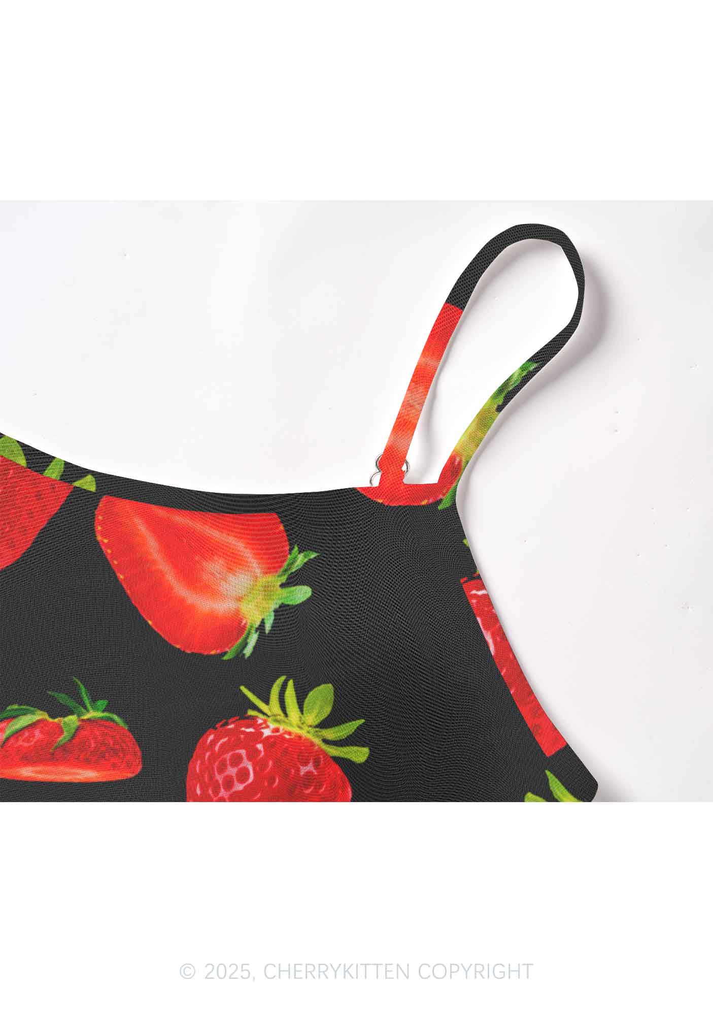 Black Strawberry Y2K Mesh Cami Tank Cherrykitten - Image 4