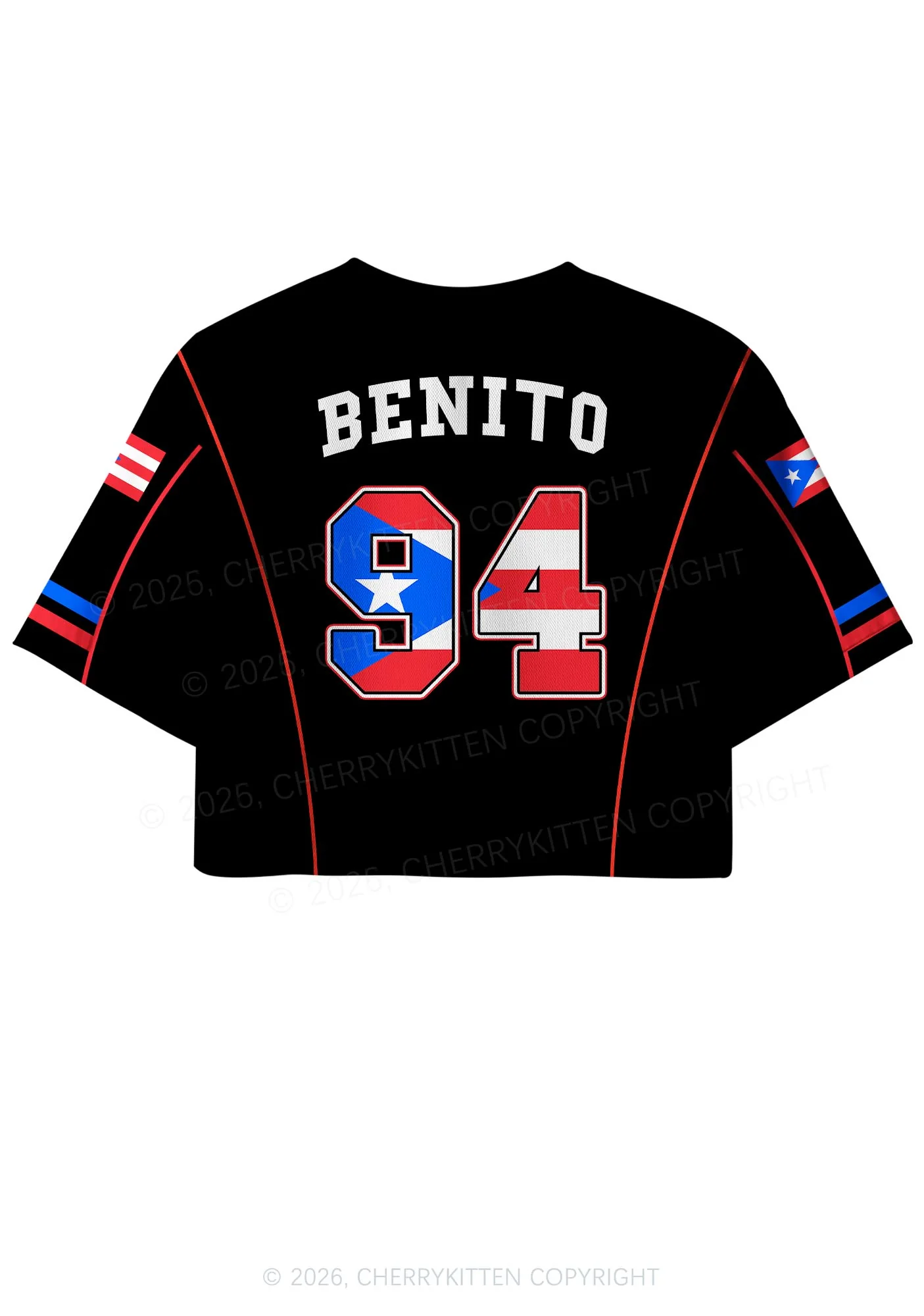 Black Team Bunny Y2K Crop Sport Jersey Shirts Cherrykitten - Image 3