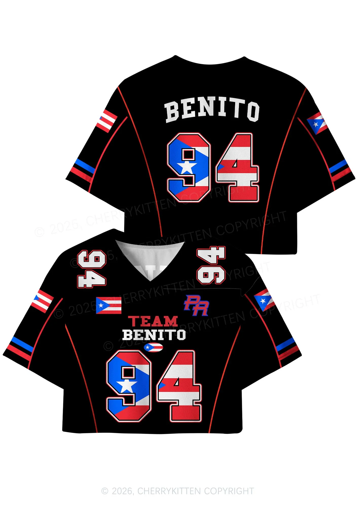 Black Team Bunny Y2K Crop Sport Jersey Shirts Cherrykitten - Image 4