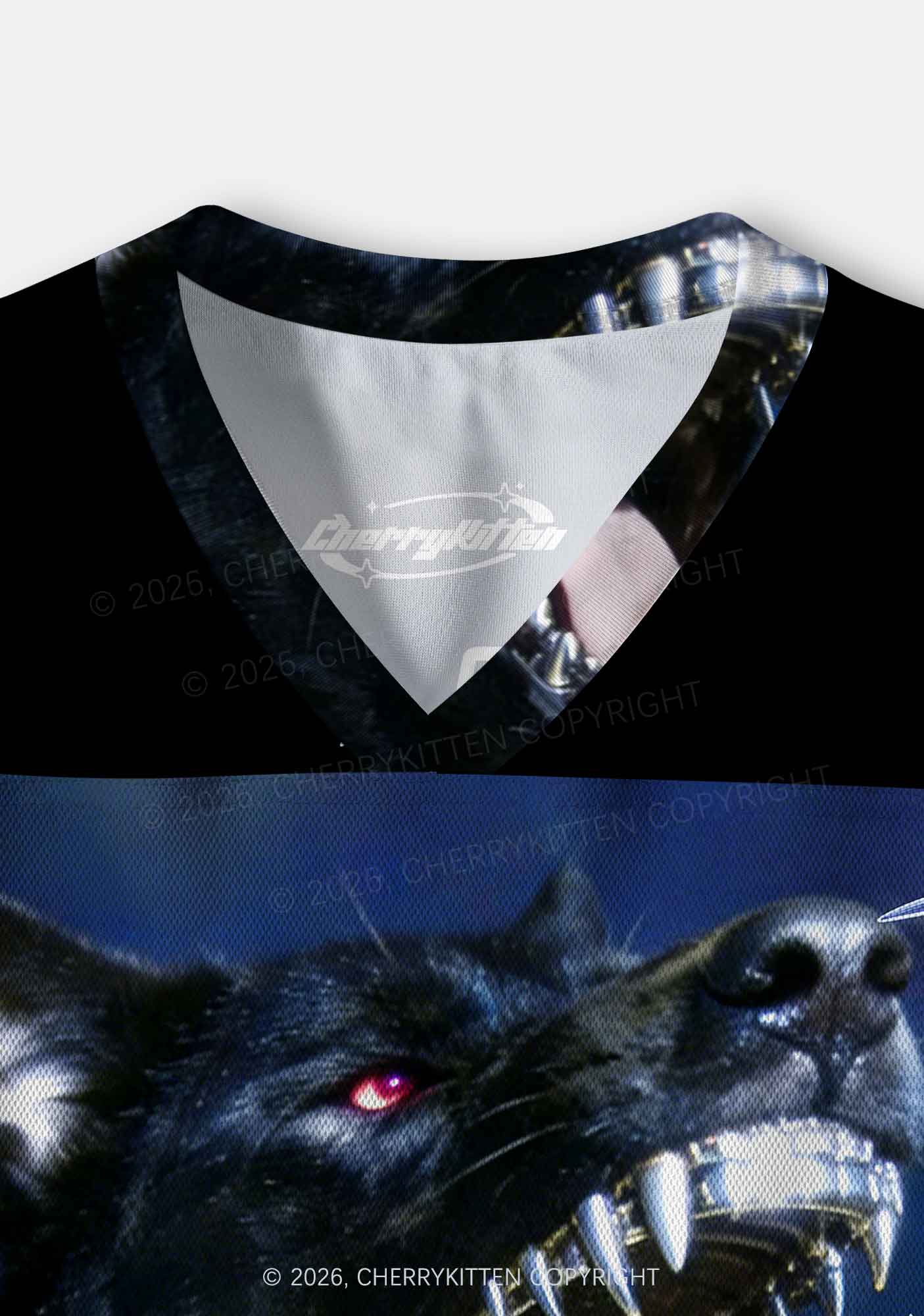 Black Wolf DJ Y2K Crop Sport Jersey Shirts Cherrykitten - Image 6