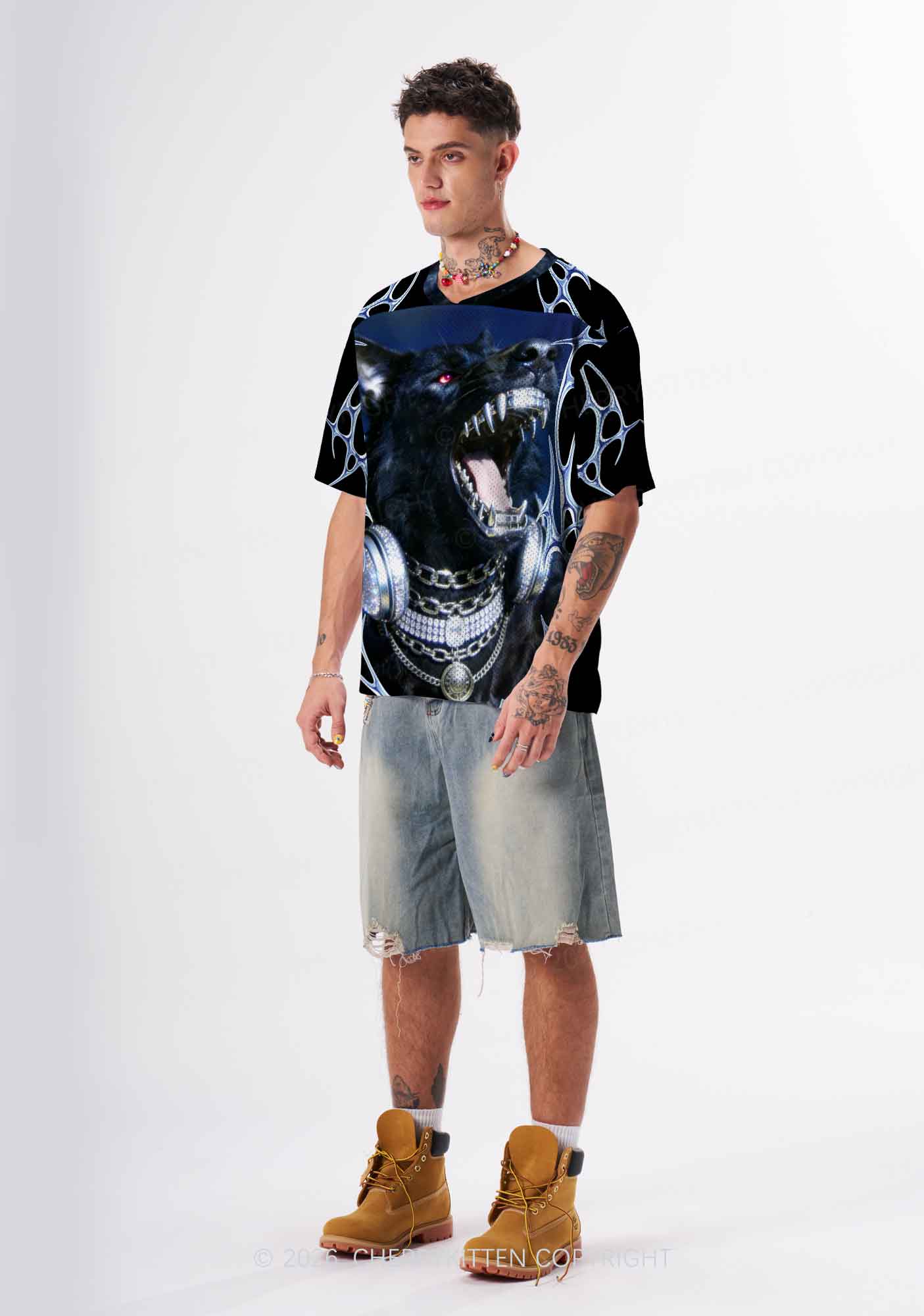 Black Wolf DJ Y2K Sport Jersey Shirts Cherrykitten - Image 2