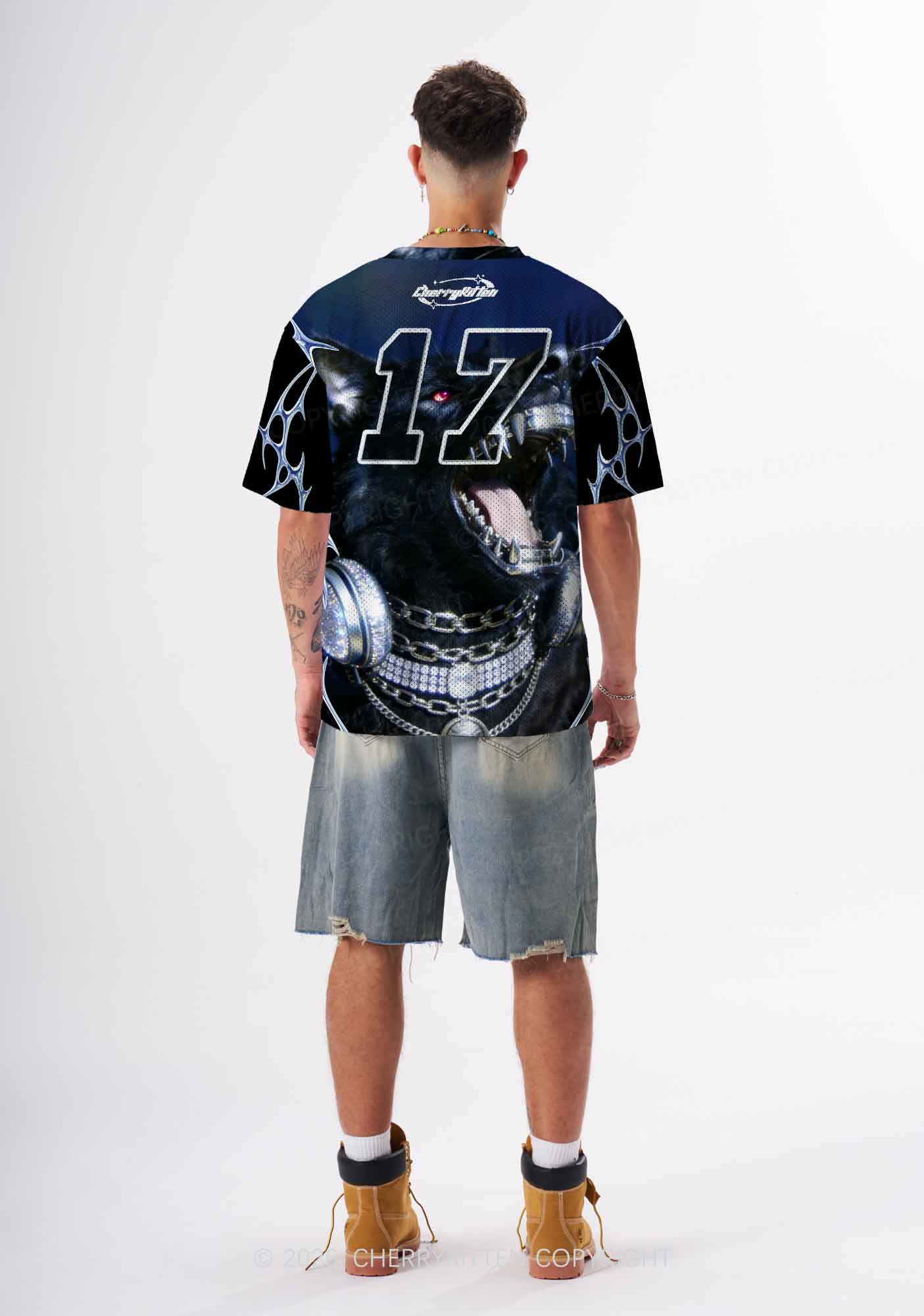Black Wolf DJ Y2K Sport Jersey Shirts Cherrykitten - Image 3
