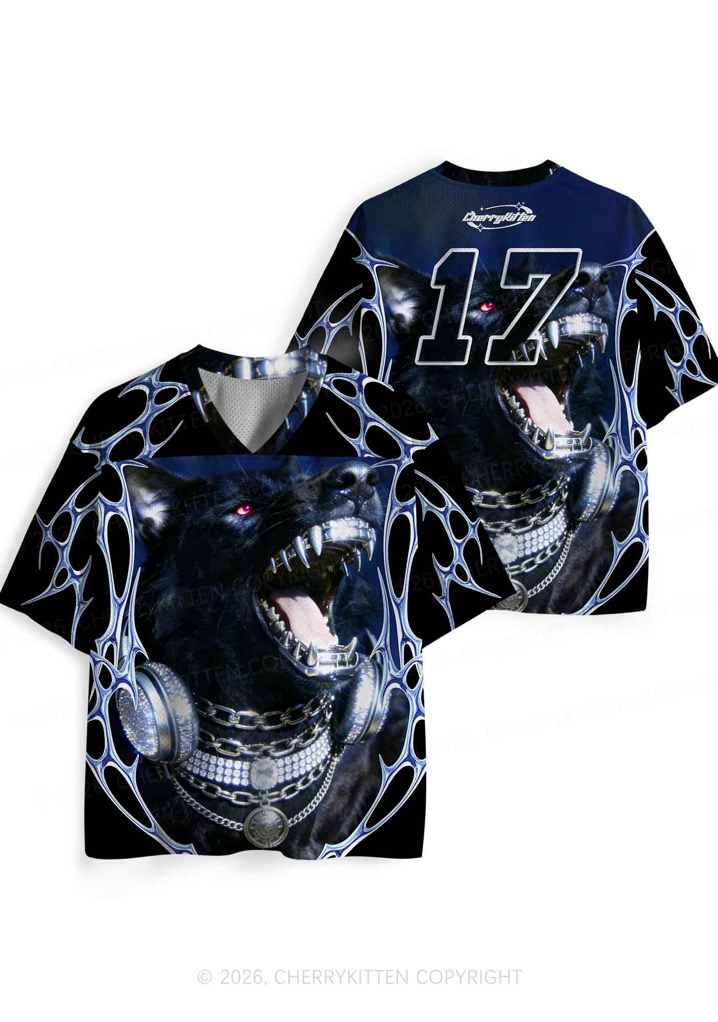 Black Wolf DJ Y2K Sport Jersey Shirts Cherrykitten - Image 5