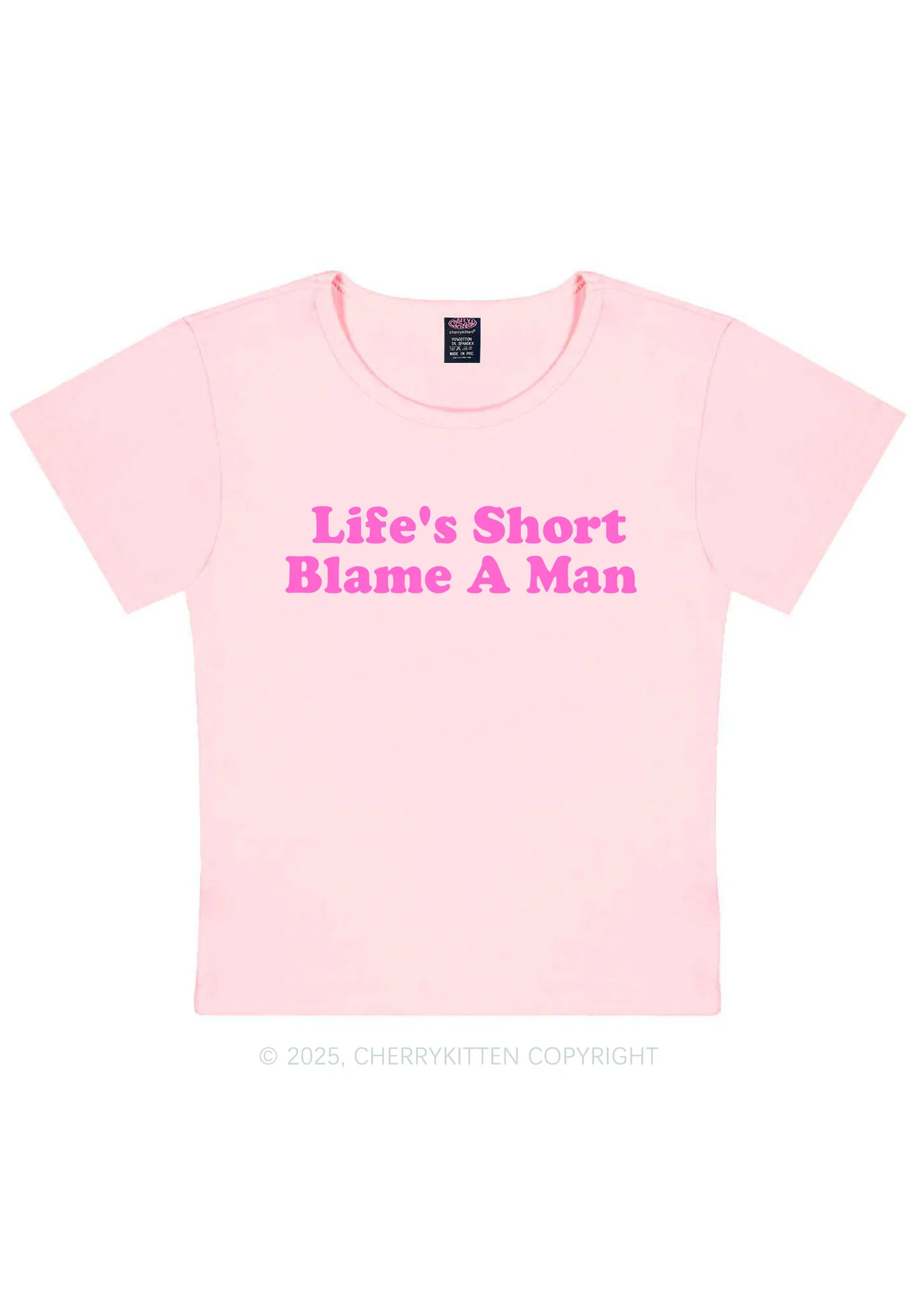 Blame A Man Y2K Baby Tee Cherrykitten - Image 11