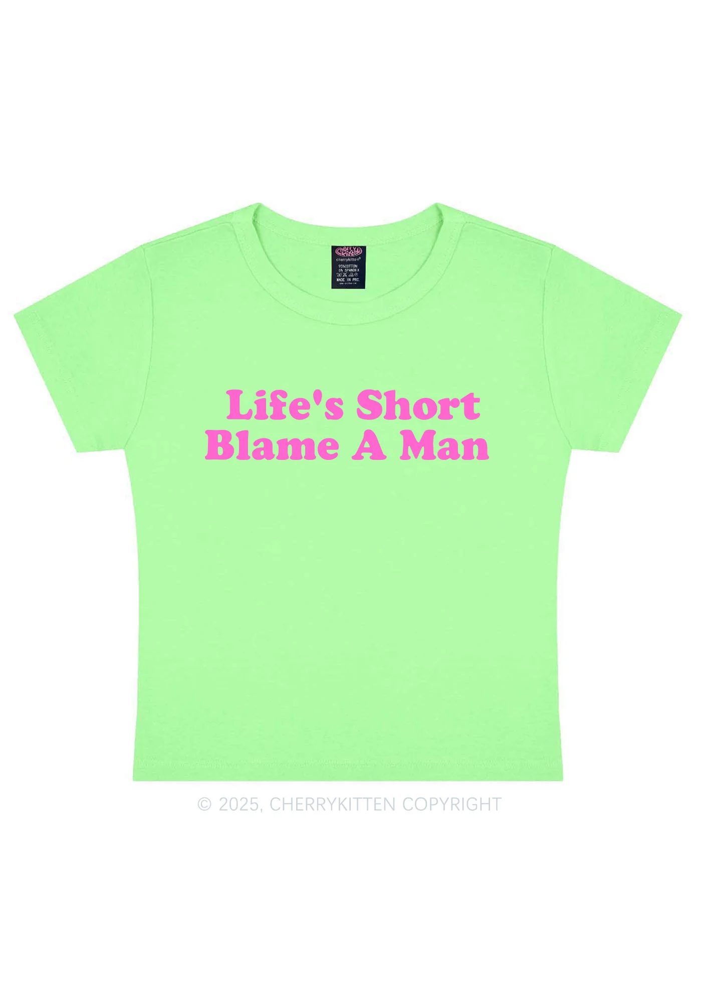 Blame A Man Y2K Baby Tee Cherrykitten - Image 12