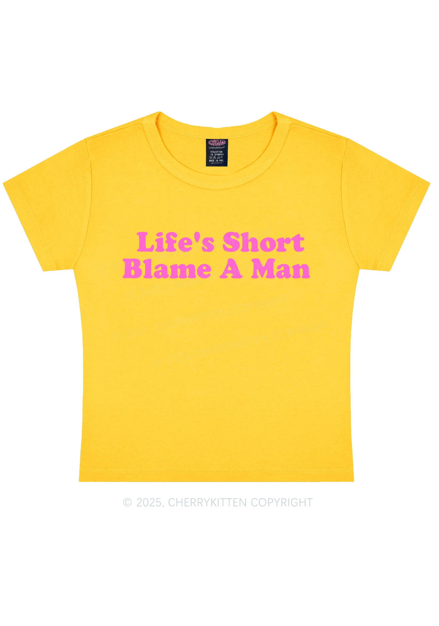 Blame A Man Y2K Baby Tee Cherrykitten - Image 7