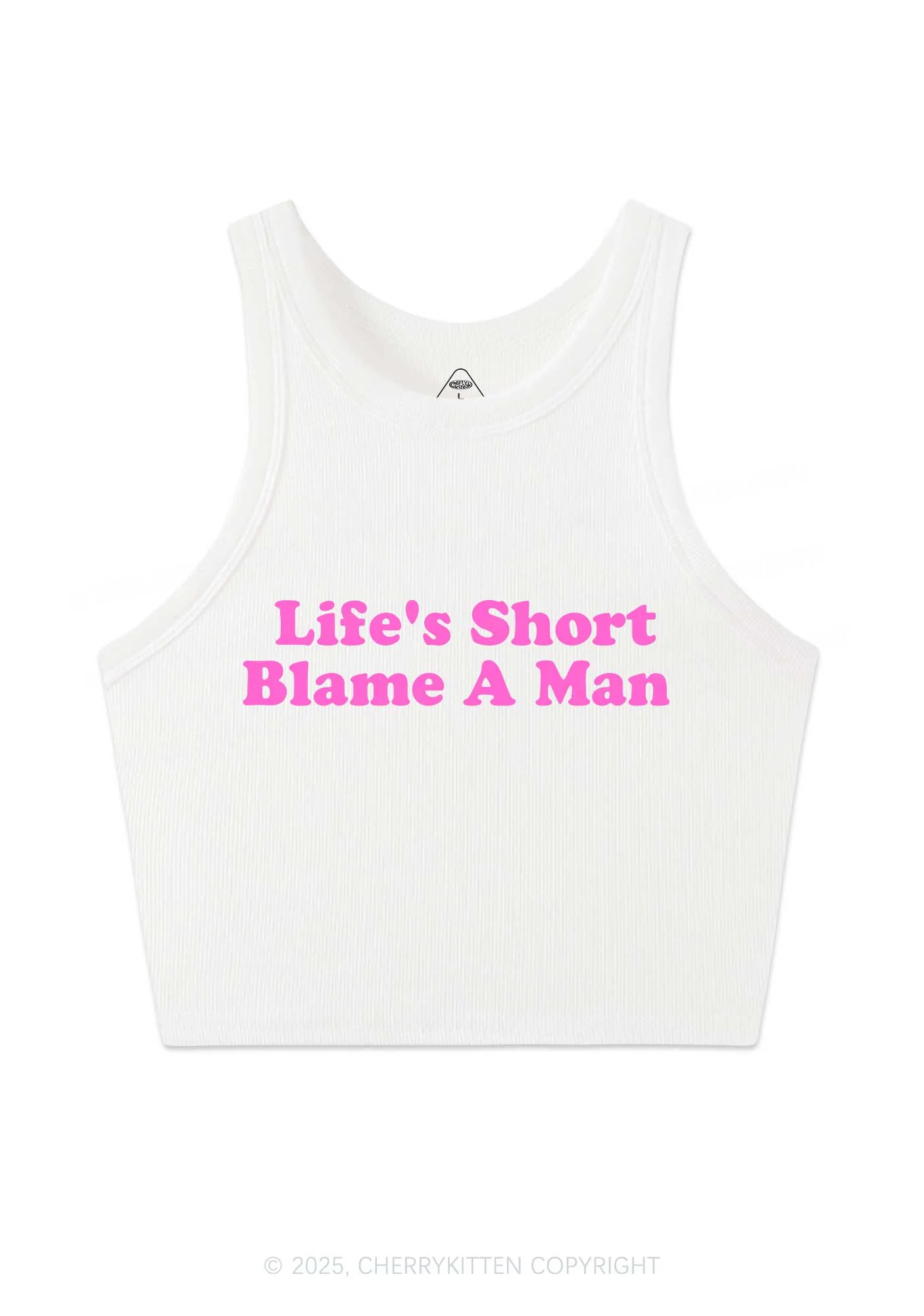 Blame A Man Y2K Crop Tank Top Cherrykitten - Image 3