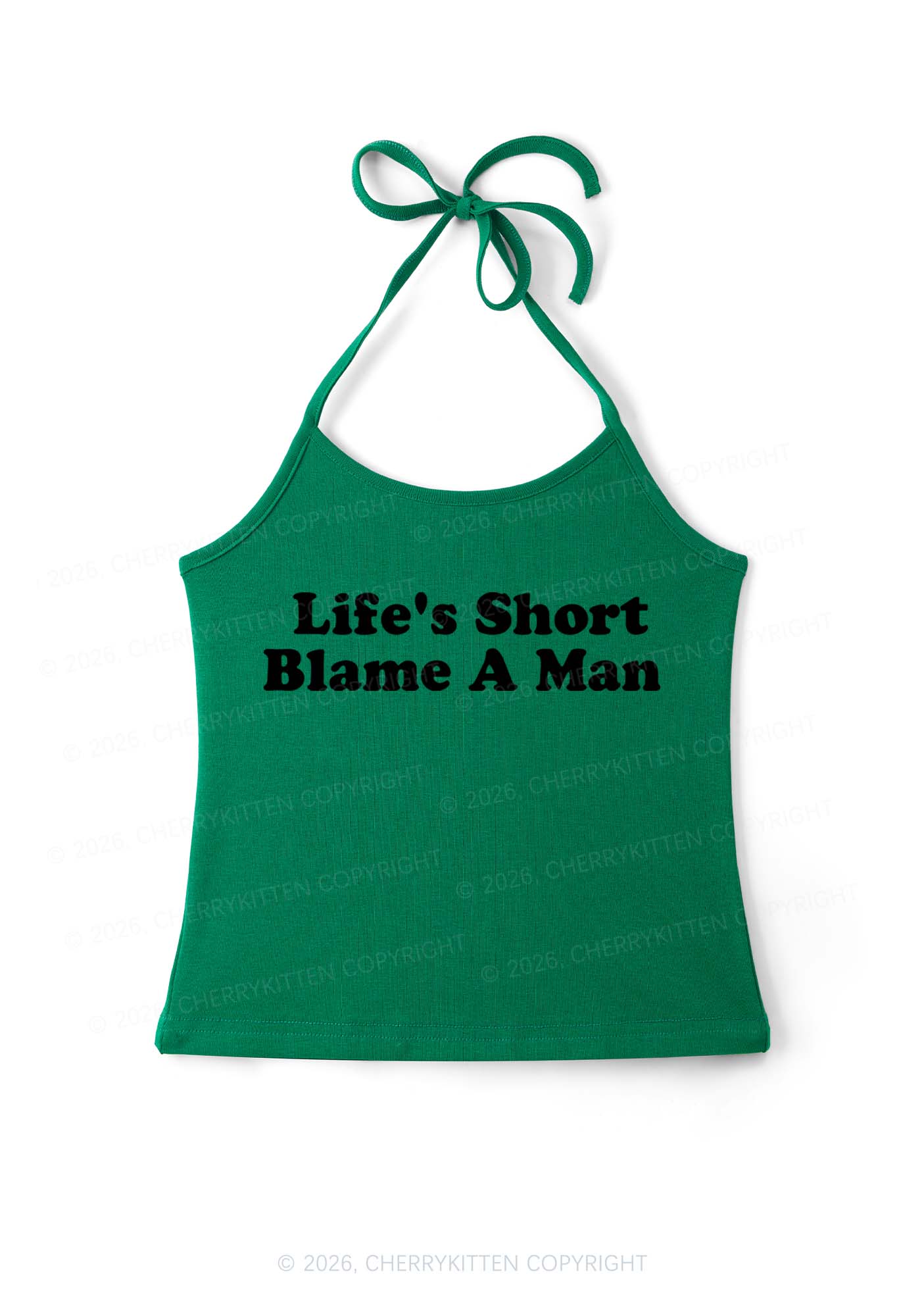Blame A Man Y2K Halter Neck Cami Cherrykitten - Image 10