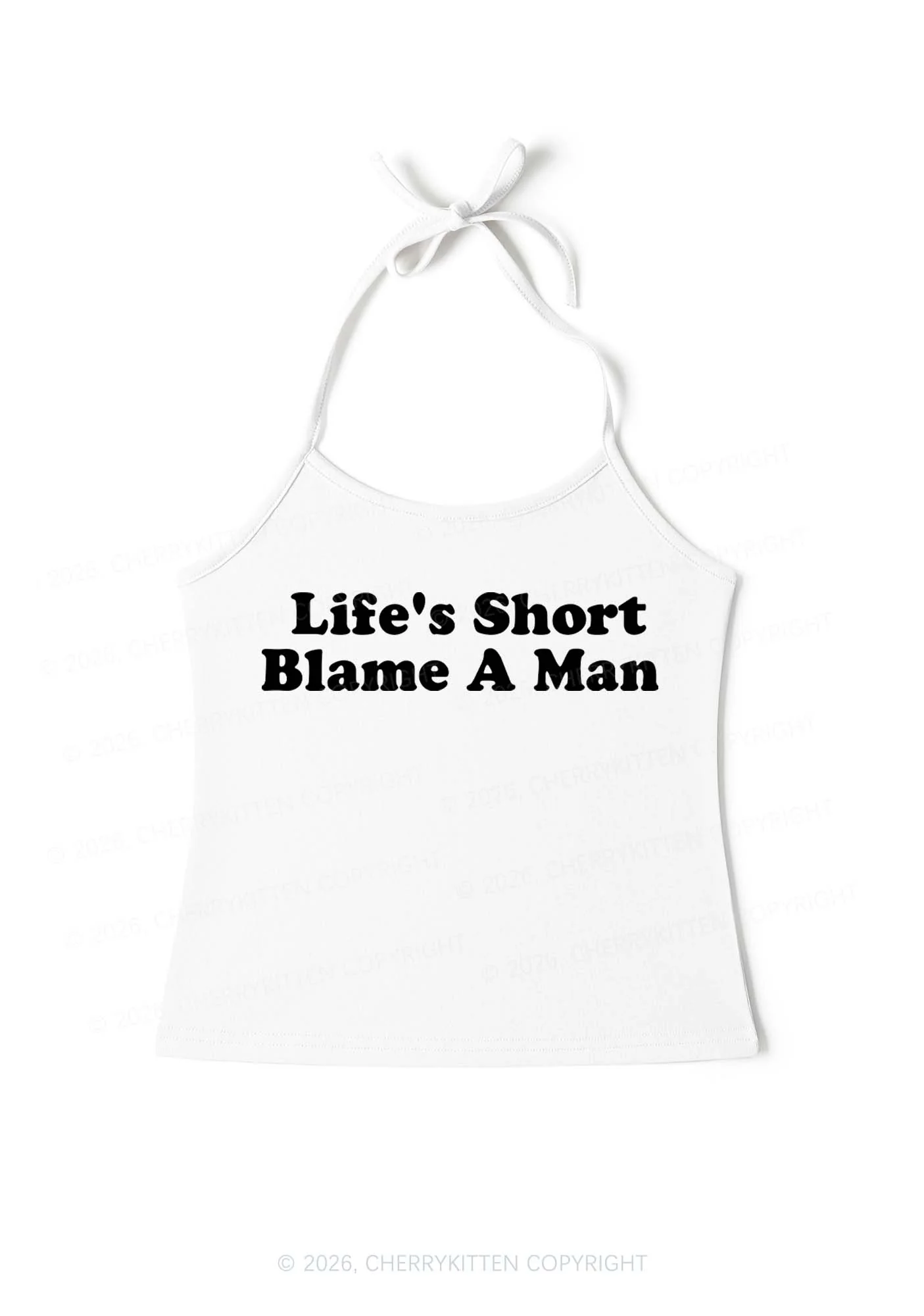 Blame A Man Y2K Halter Neck Cami Cherrykitten - Image 3