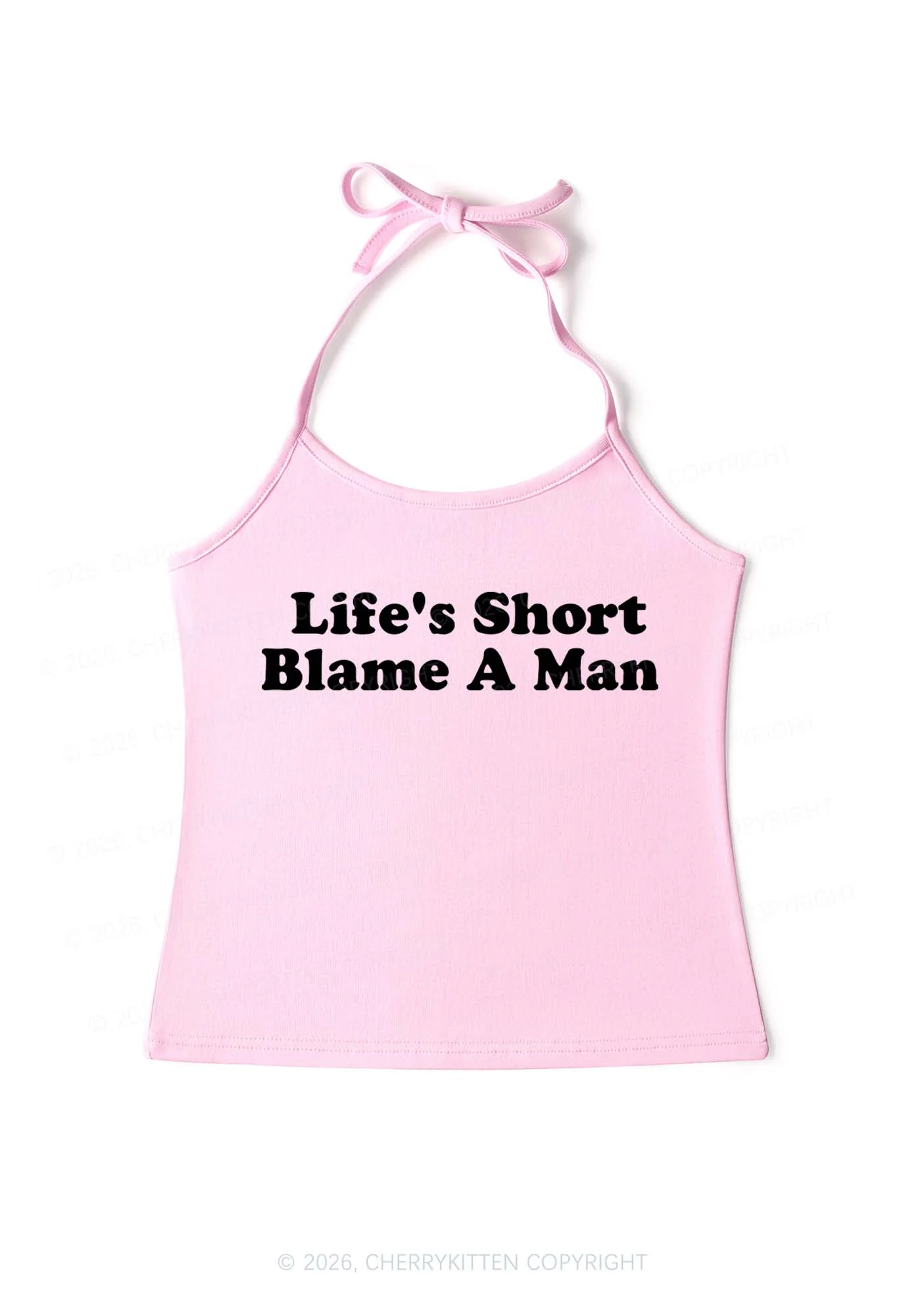 Blame A Man Y2K Halter Neck Cami Cherrykitten - Image 4