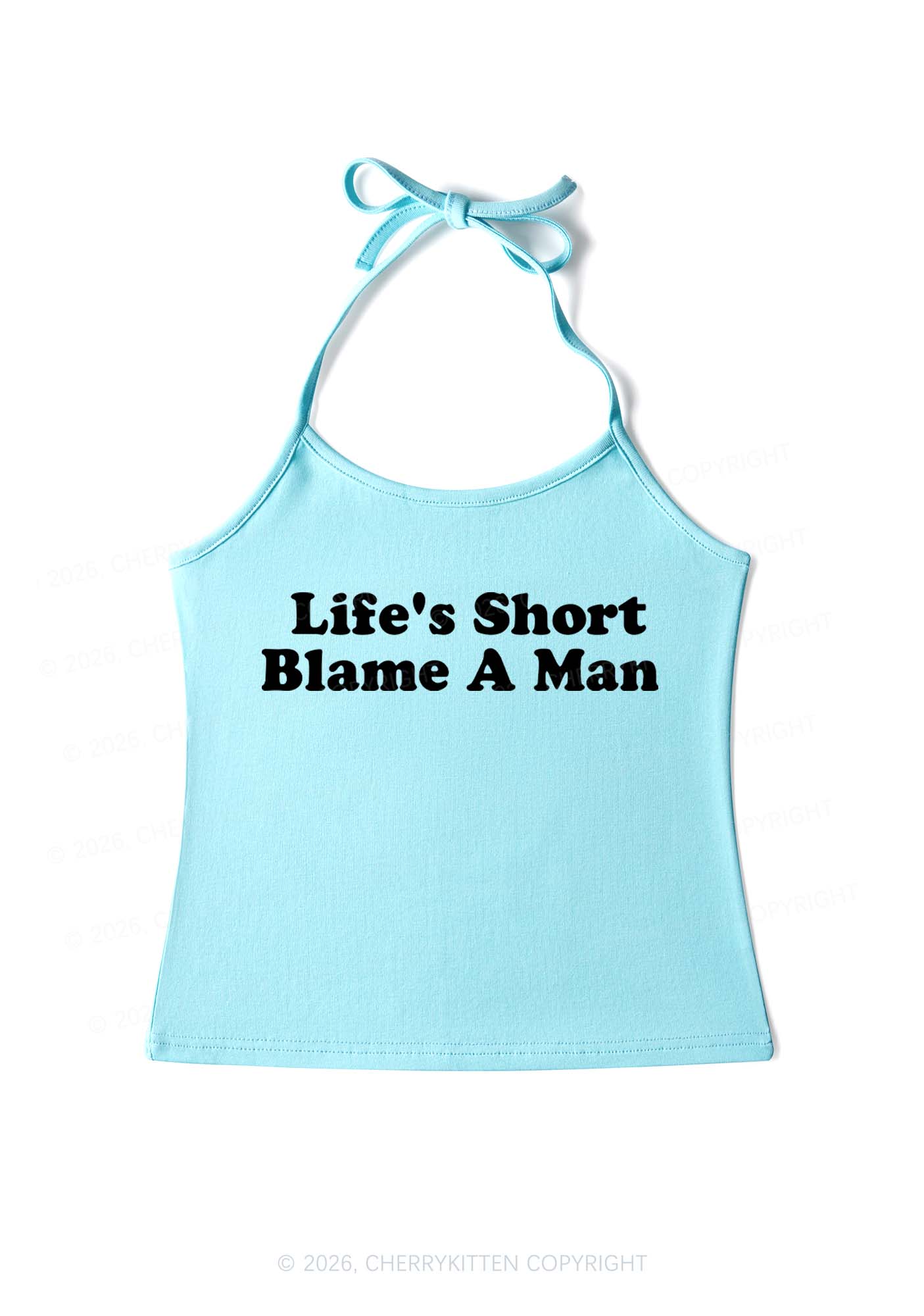 Blame A Man Y2K Halter Neck Cami Cherrykitten - Image 5